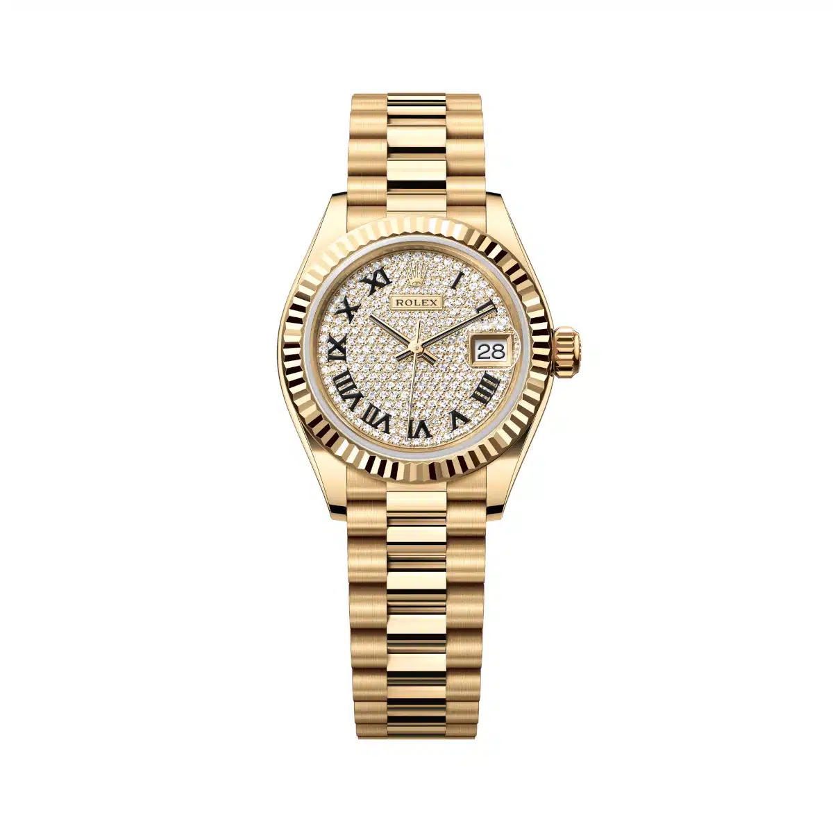 Rolex Lady-Datejust 279178-0031 28mm 18k yellow gold Paved