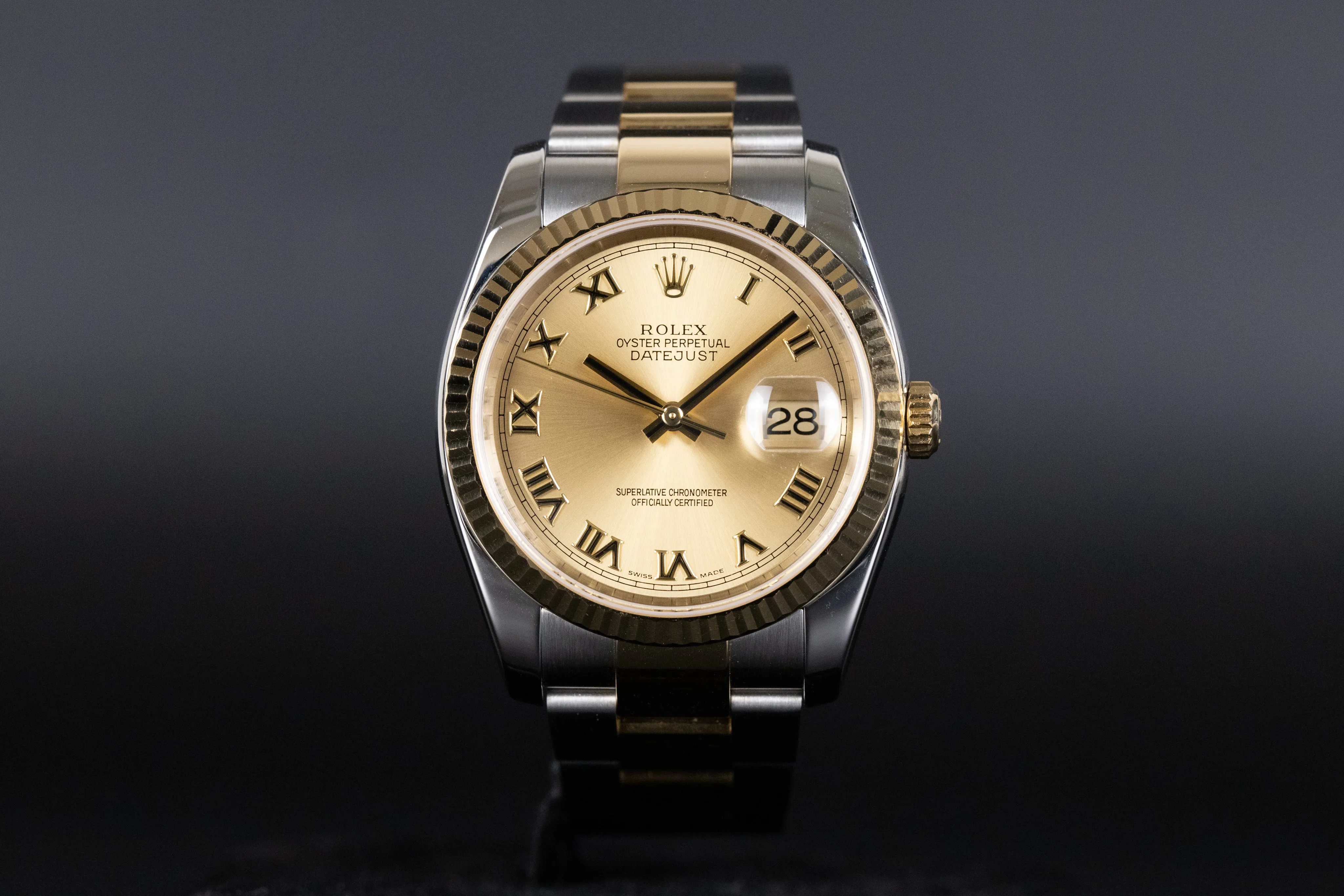 Rolex Datejust 36 116233 36mm Yellow gold and Stainless steel Champagne Diamond Dial