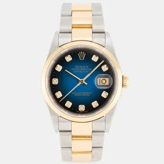 Rolex Datejust 36 16203 Yellow gold and Stainless steel Blue