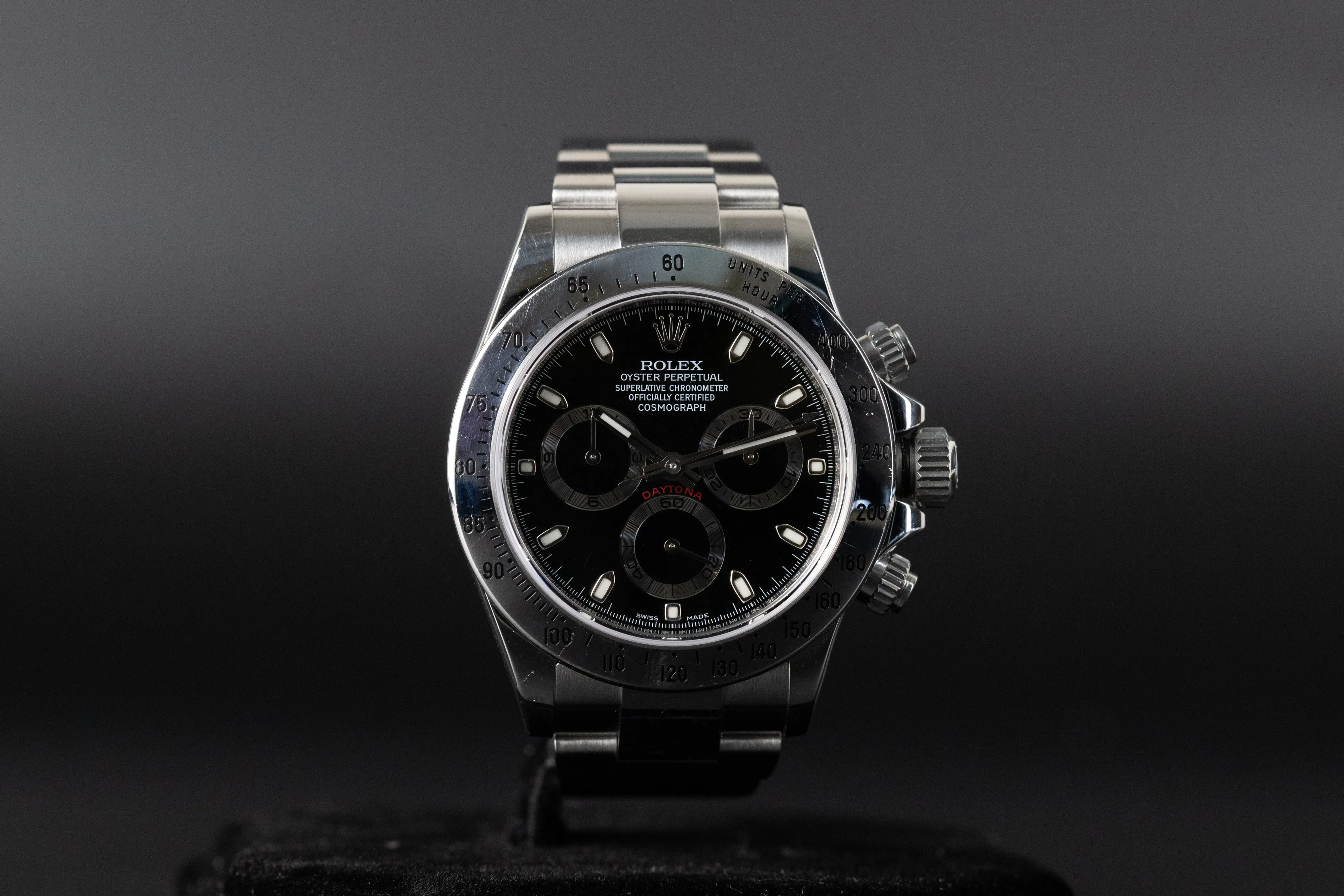 Rolex Daytona 116520 40mm Stainless steel Black with Chromalight