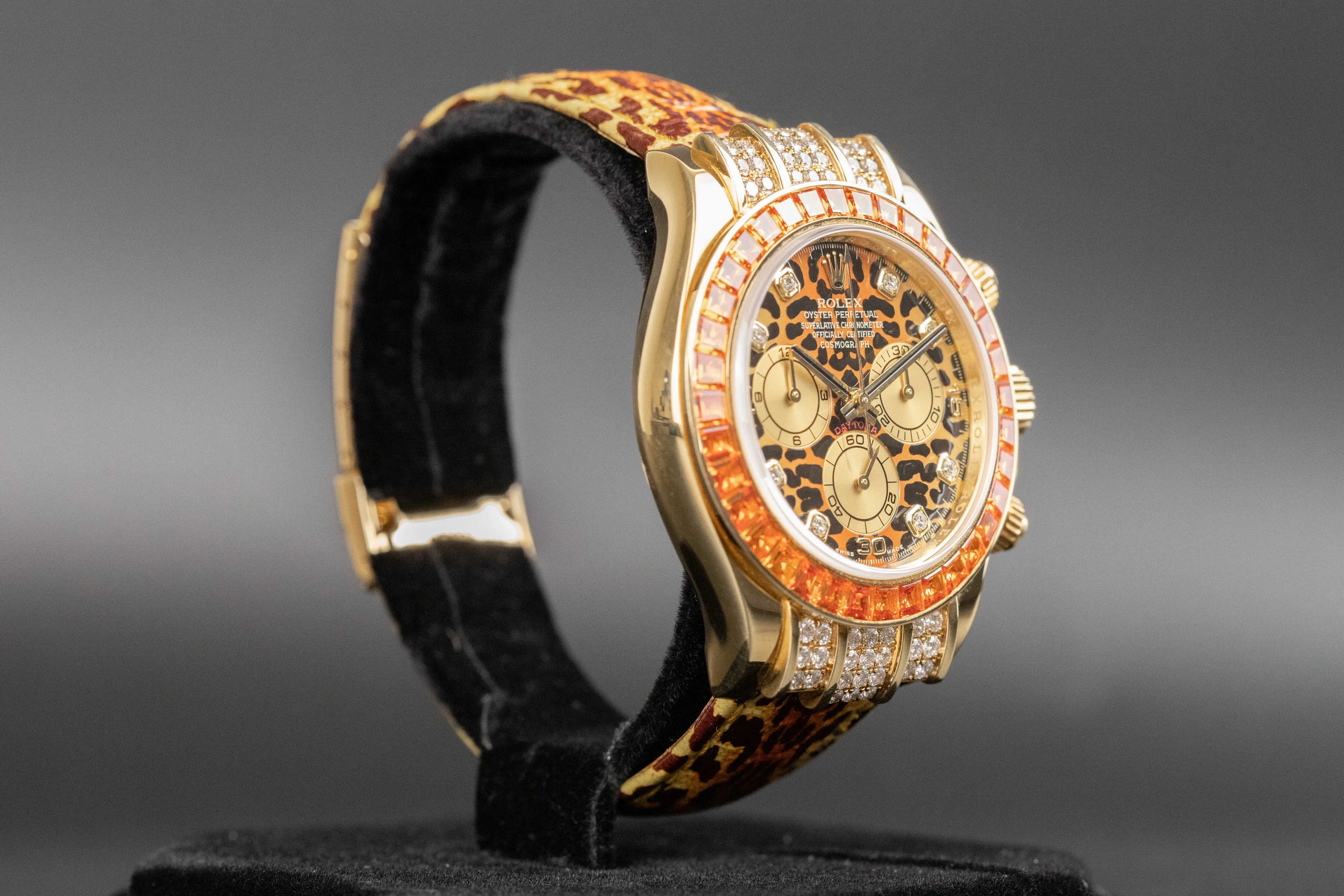 Rolex Daytona 116598 SACO 40mm Yellow Gold Factory Diamond Leopard 2