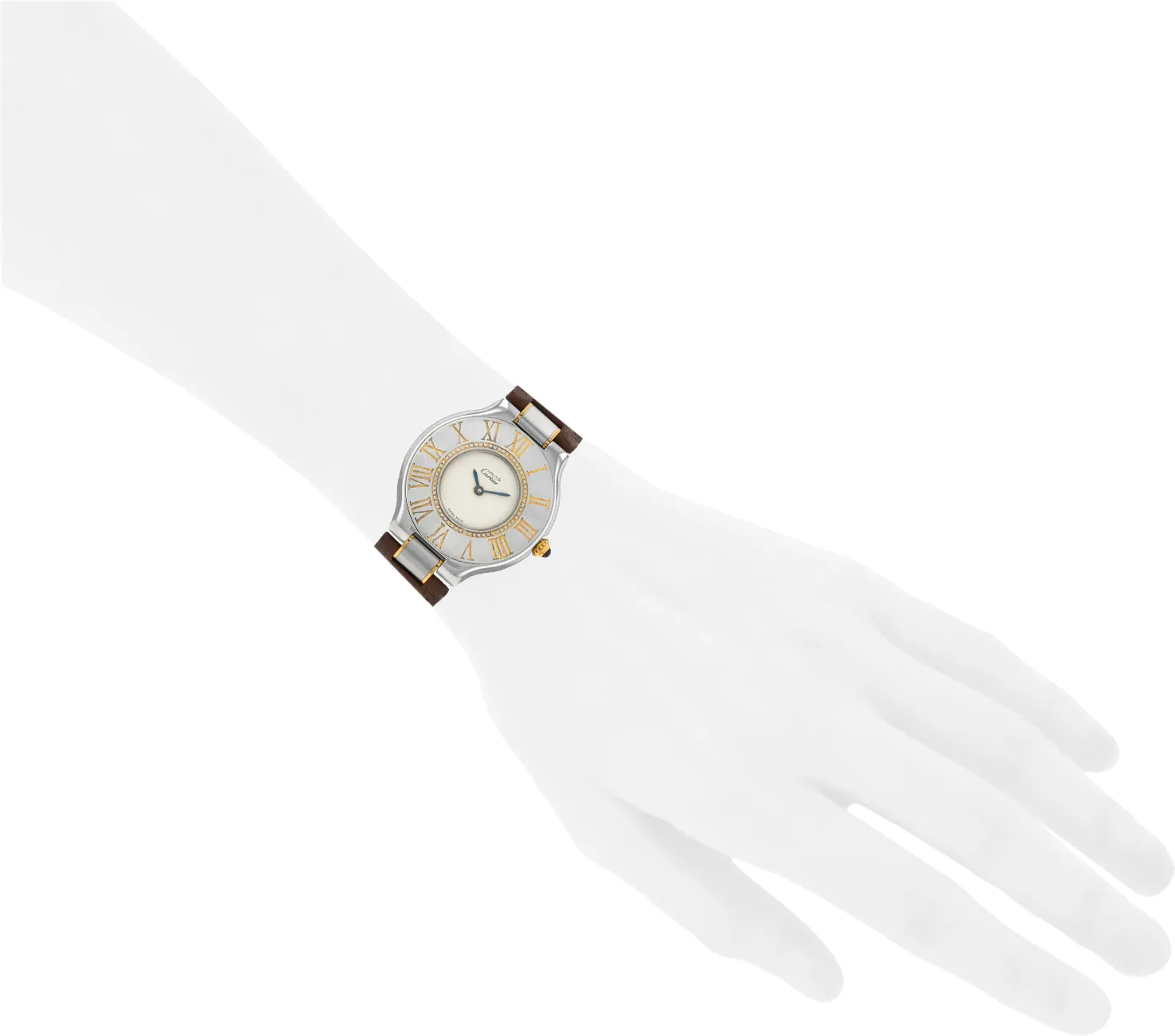 Cartier Must 21 31mm Stainless steel and Gold-plated Cream 1