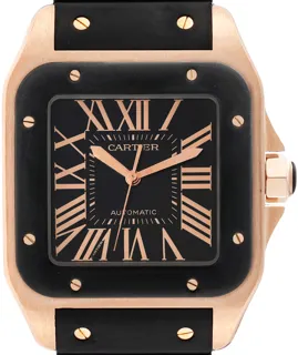 Cartier Santos 100 W20124U2 Rose gold Black