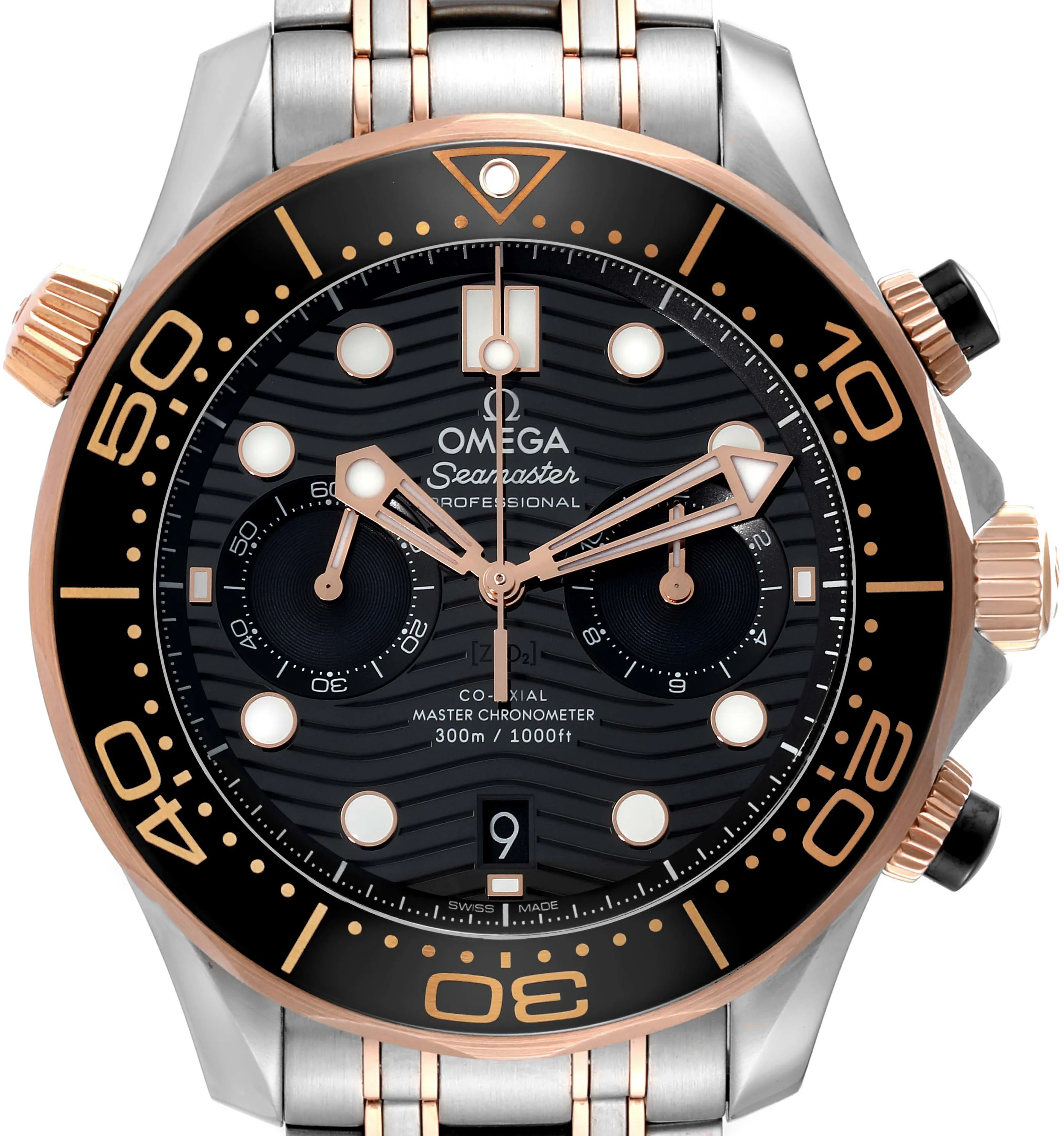 Omega Seamaster Diver 300M 210.20.44.51.01.001 44mm Rose gold and Stainless steel Black