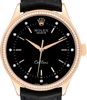 Rolex Cellini 50605RBR 18k rose gold Black