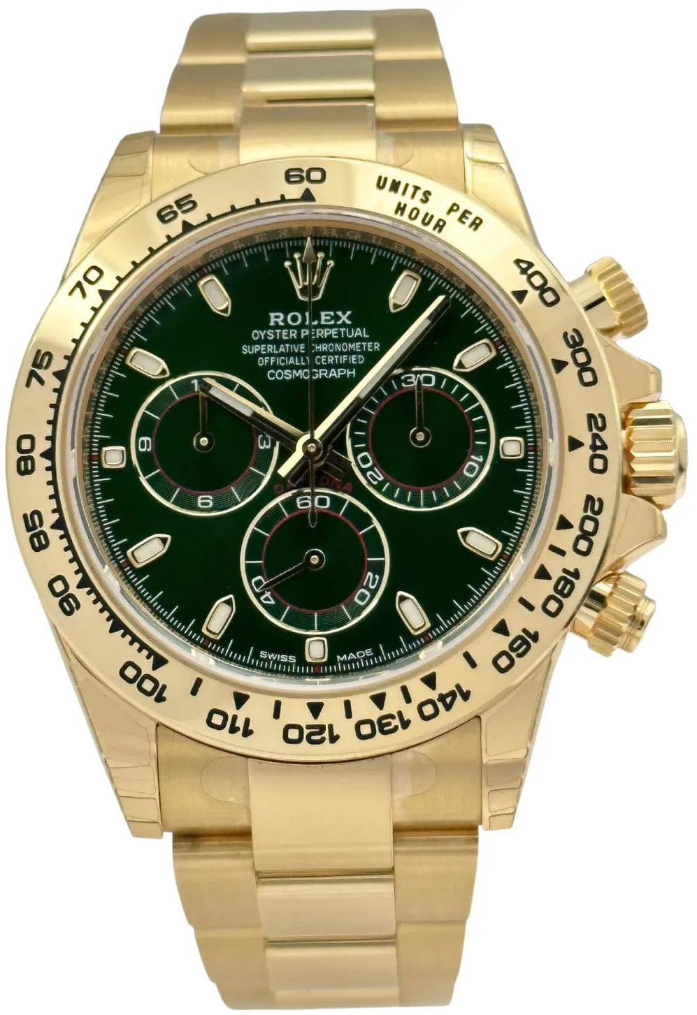 Rolex Daytona 116508 40mm 18k yellow gold Green