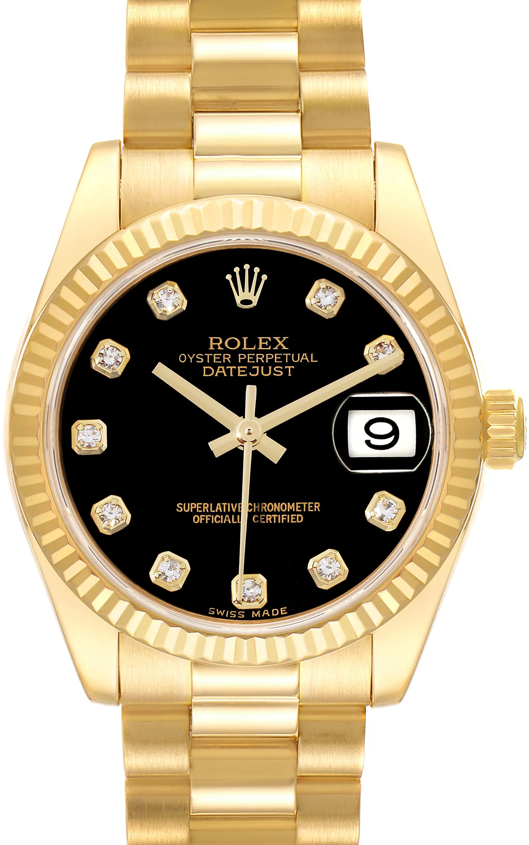 Rolex Datejust 31 178278 31mm Yellow gold Black