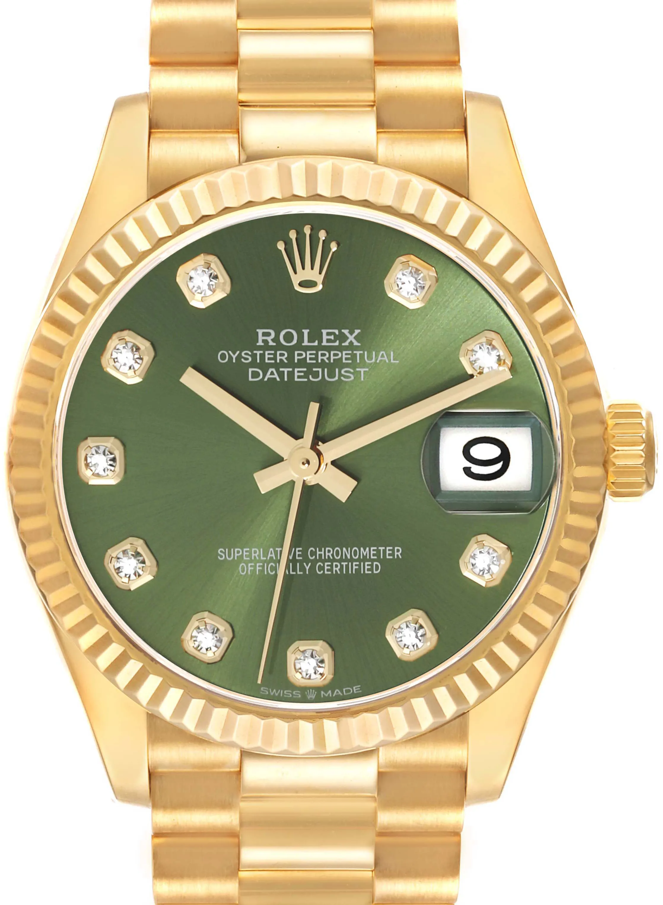 Rolex President 278278 31mm Yellow gold and 18k yellow gold Green