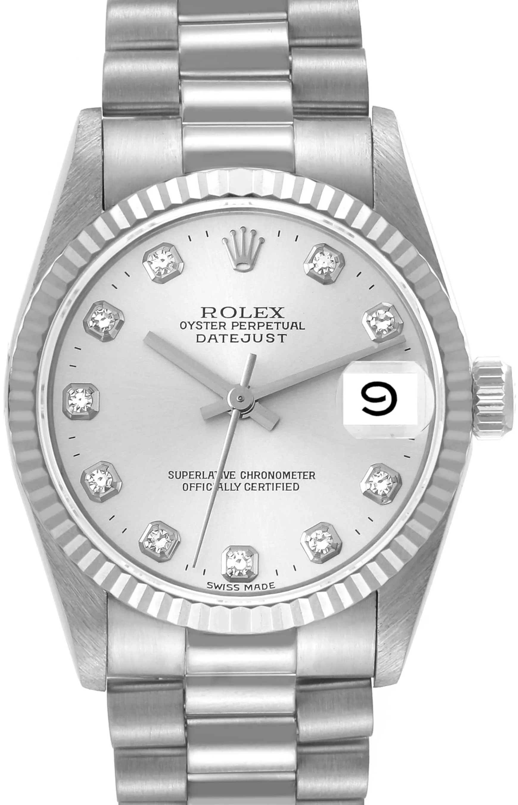 Rolex Datejust 68279 31mm White gold Silver