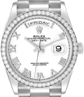 Rolex Day-Date 36 128349RBR White gold White