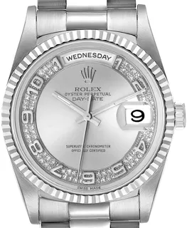 Rolex President 18239 36mm White gold Silver