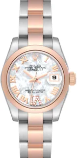 Rolex Lady-Datejust 179161 Rose gold and Stainless steel White