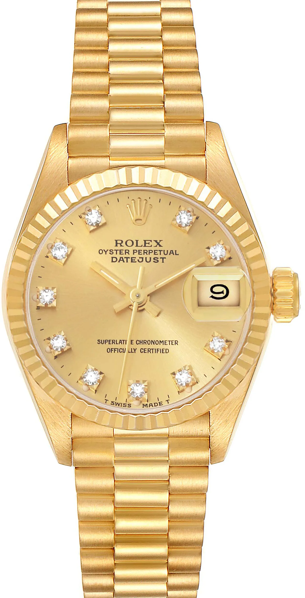 Rolex Lady-Datejust 69178 26mm Yellow gold Champagne