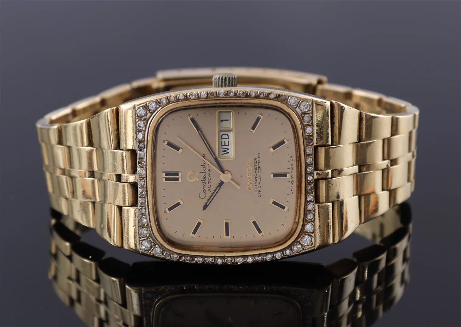 Omega Constellation 33mm Yellow gold and Diamond