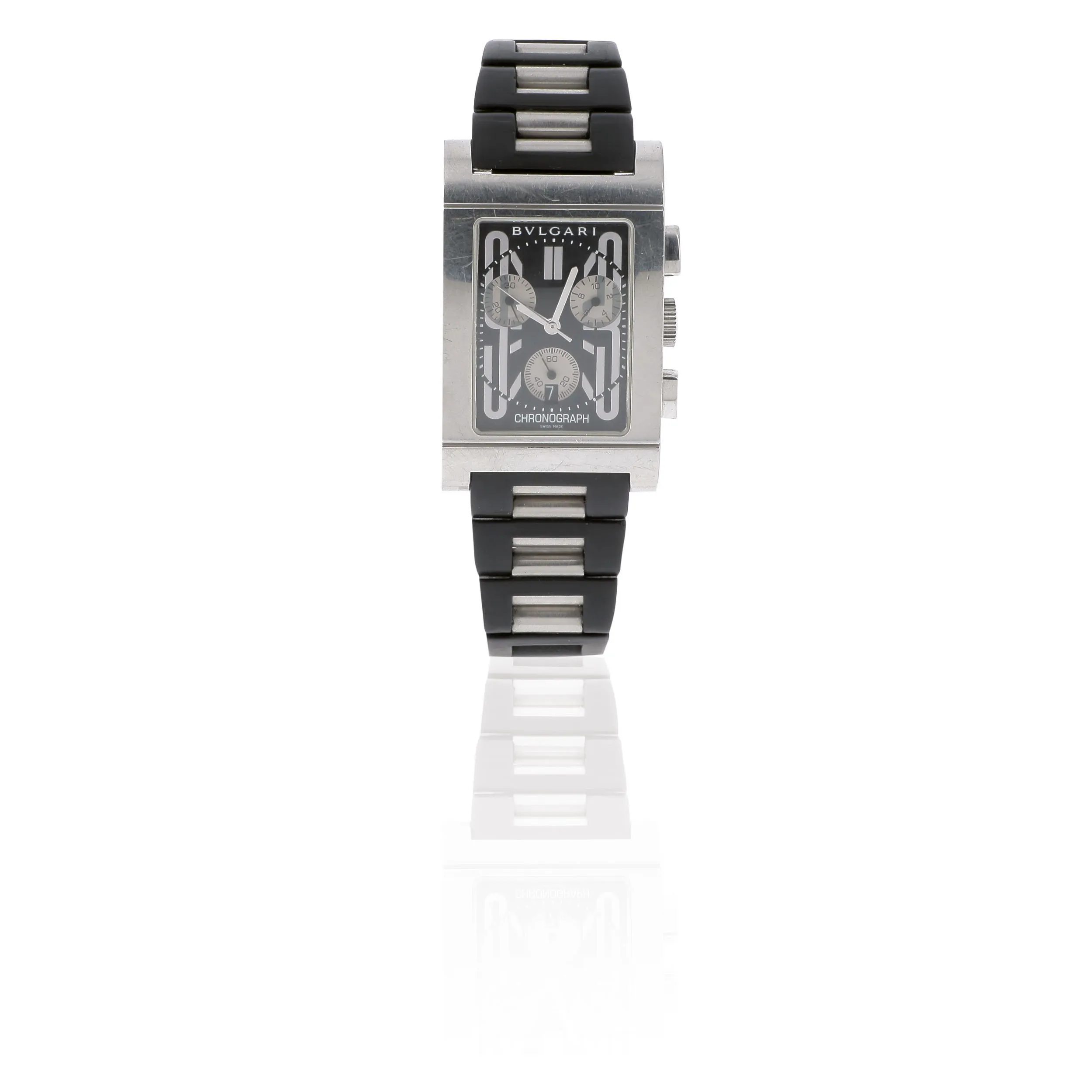 Bulgari Rettangolo RTC 49 S 29mm Stainless steel Black