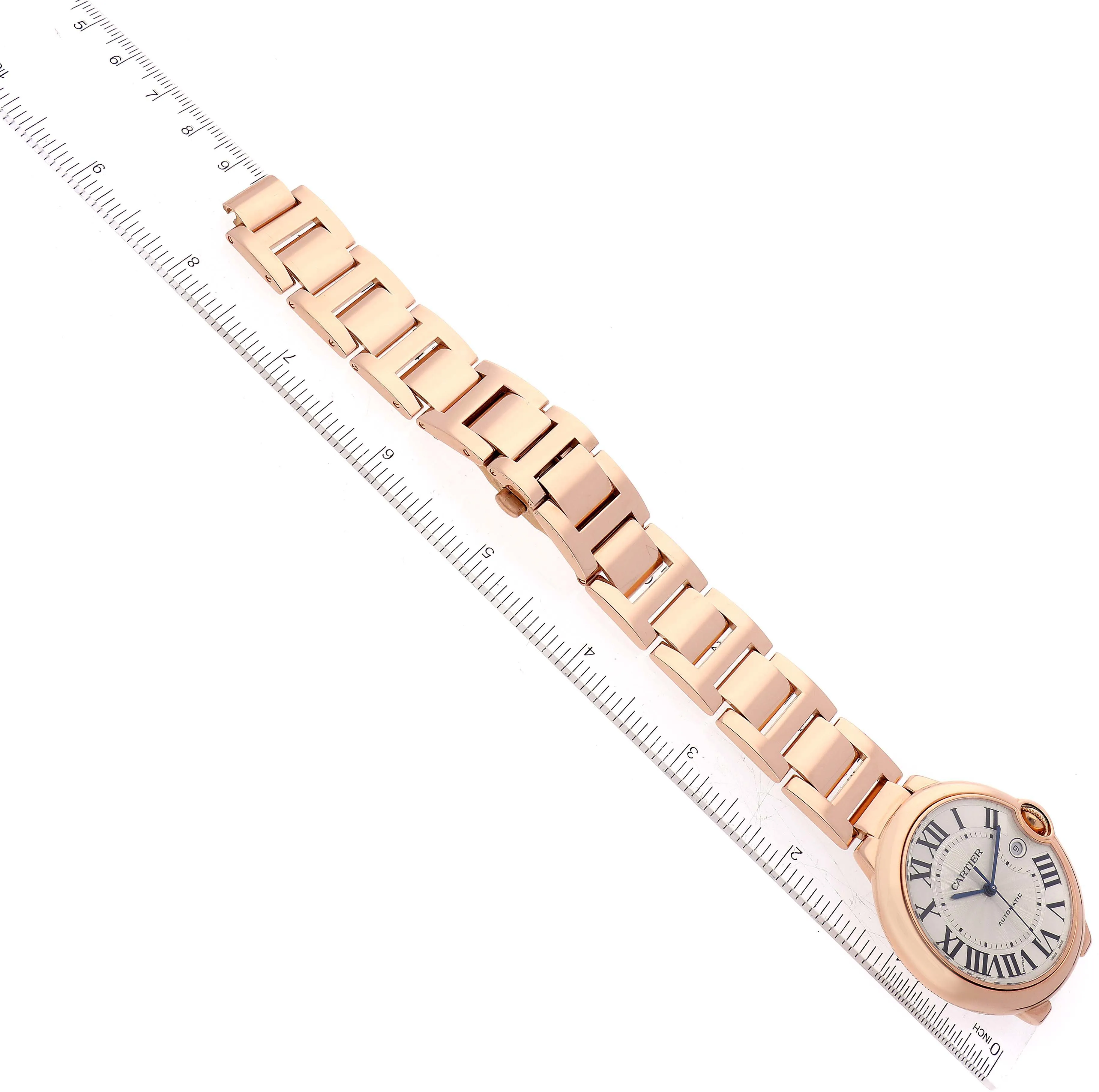 Cartier Ballon Bleu 42mm W69006Z2 42mm Rose gold Silver Guilloche 7