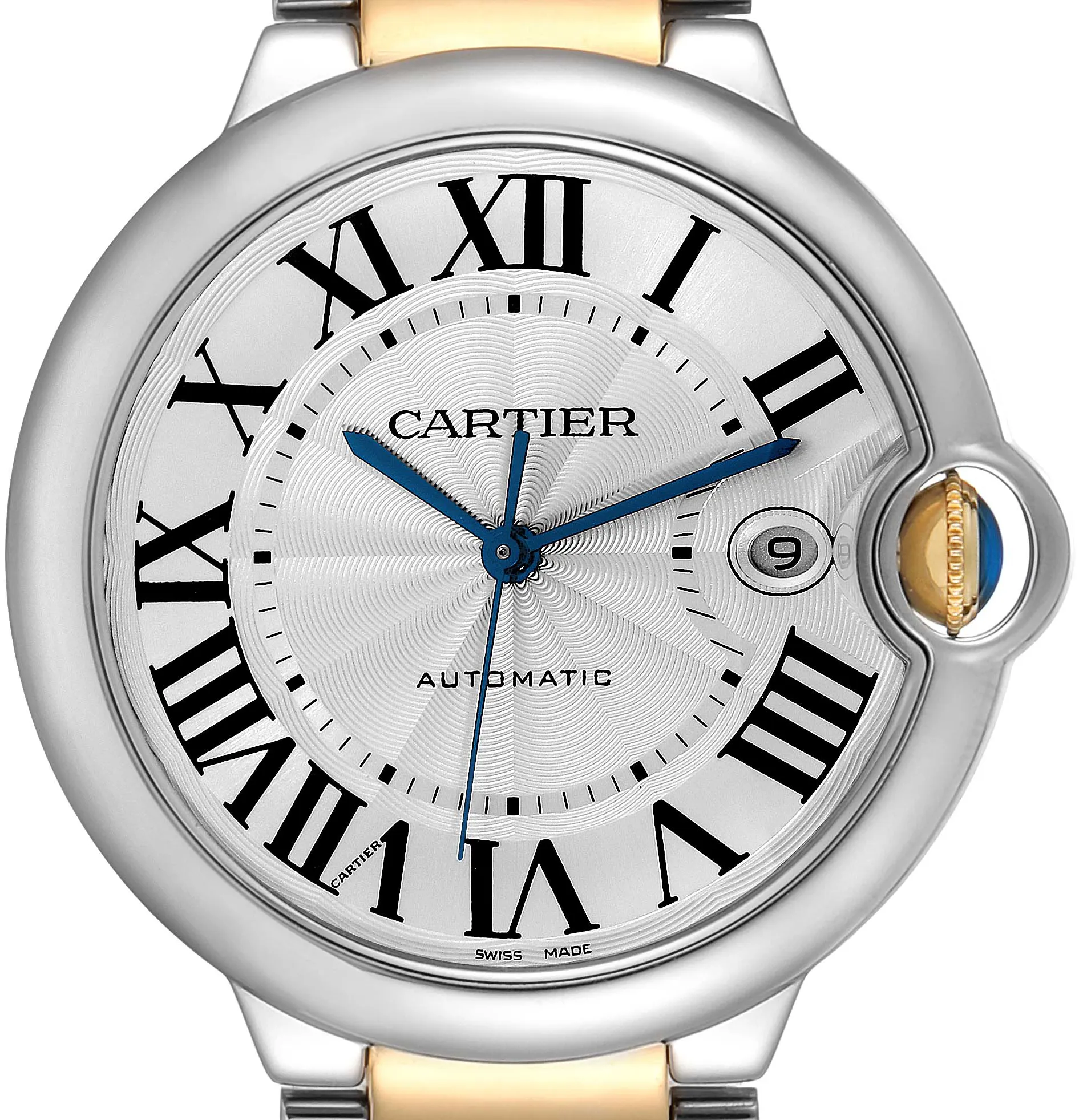 Cartier Ballon Bleu W69009Z3 42mm Stainless steel Silver Guilloche