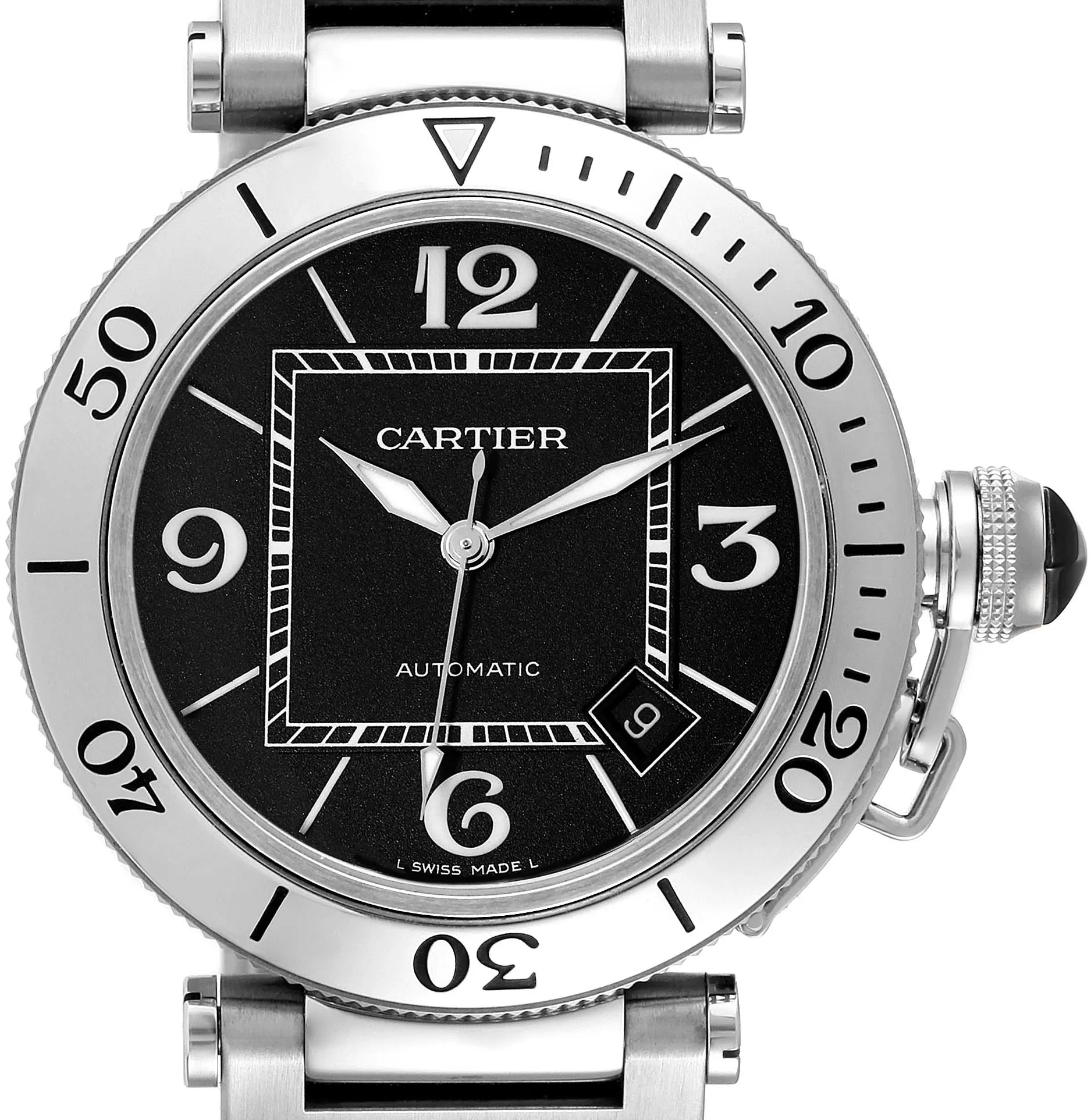 Cartier Pasha W31077M7 40.5mm Stainless steel Black
