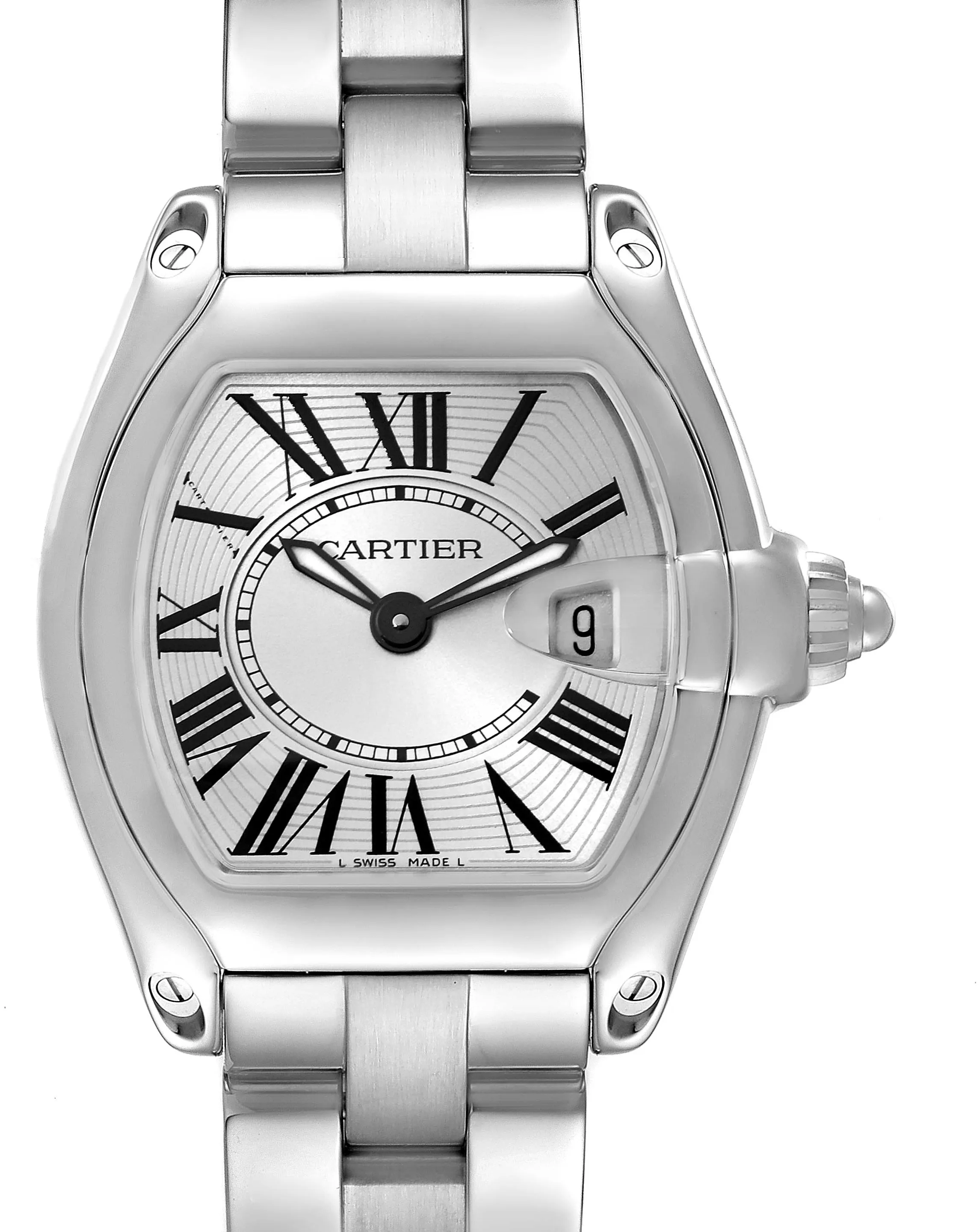 Cartier Roadster W62016V3 36mm Stainless steel Silver sunray effect