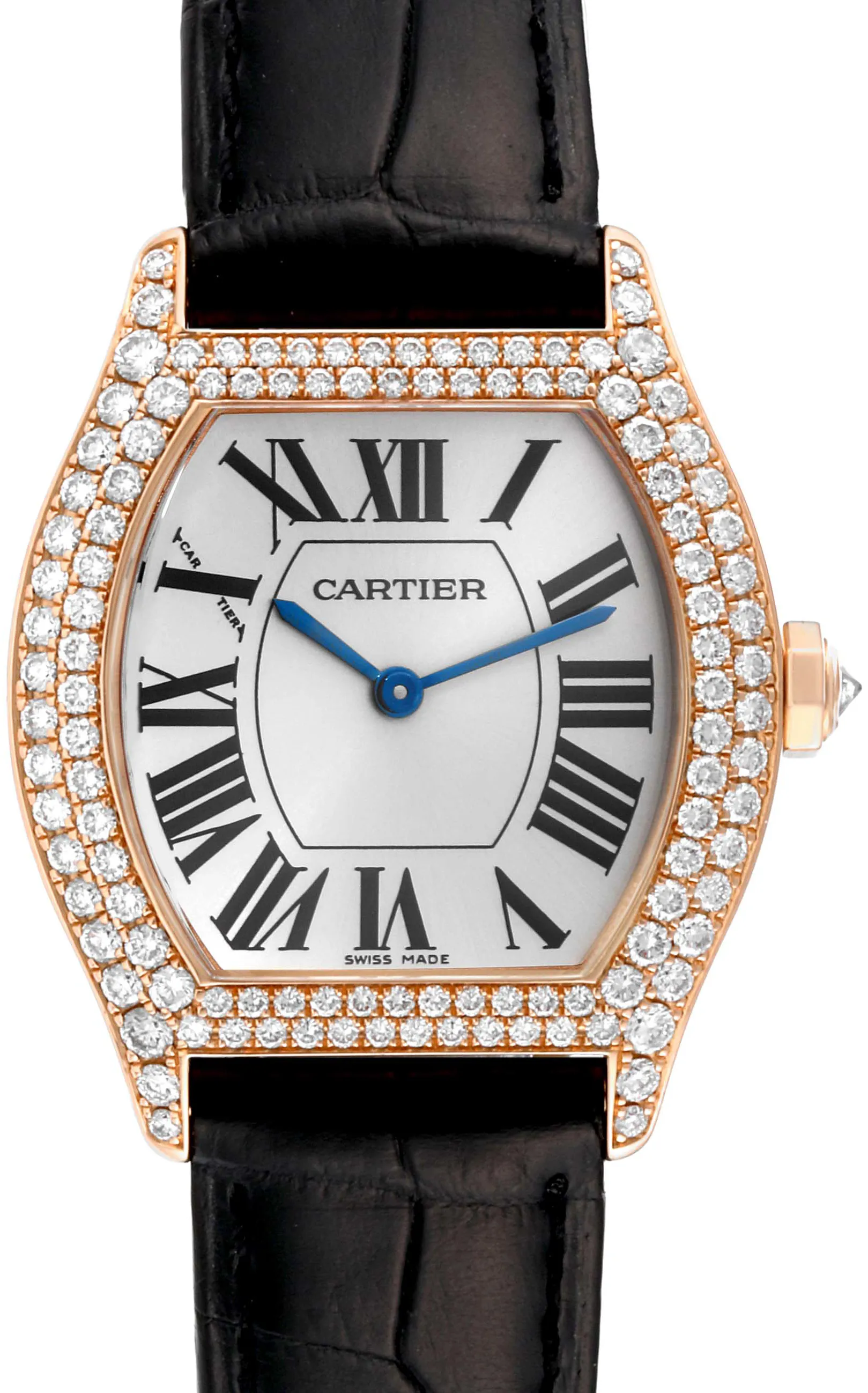 Cartier Tortue WA505031 34mm Rose gold Silver Guilloche