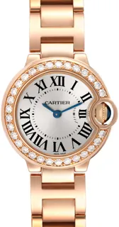 Cartier Ballon Blue Rose Gold Diamond Ladies Watch WJBB0015 18k rose gold Silver