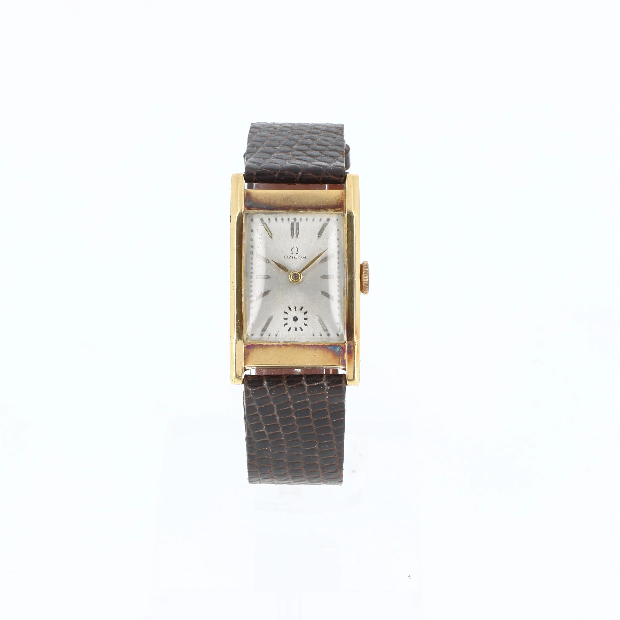 Omega Tank 18mm Yellow gold Gray