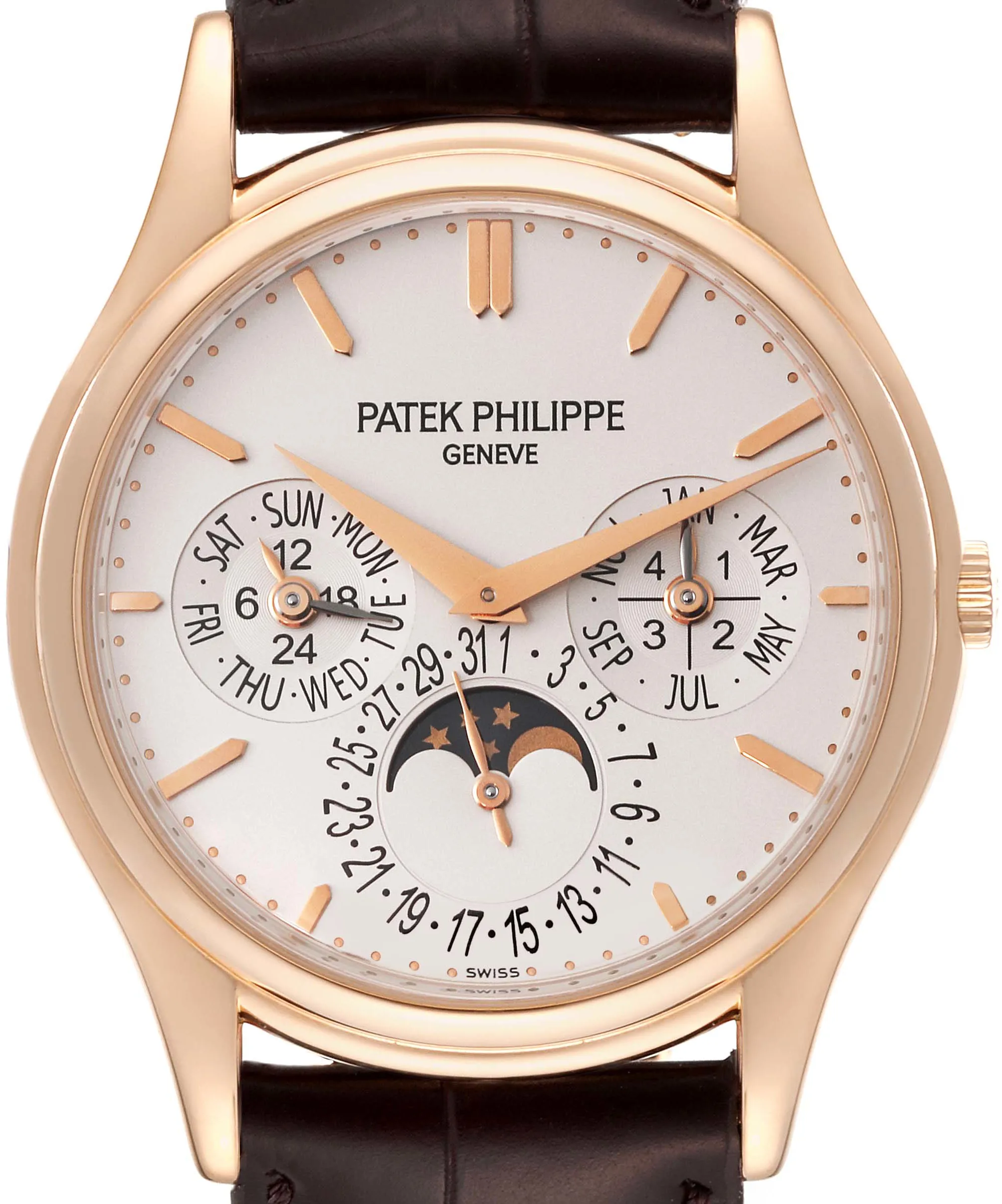 Patek Philippe Perpetual Calendar 5140R-001 37mm Rose gold and 18k rose gold Brown