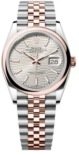 Rolex Datejust 126201-0033 Rose gold and Stainless steel Silver Fluted Motif