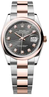 Rolex Datejust 126201-0042 36mm Rose gold and Stainless steel Slate Fluted Motif