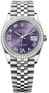 Rolex Datejust 126284RBR-0013 White gold and Stainless steel Aubergine Set with Diamonds