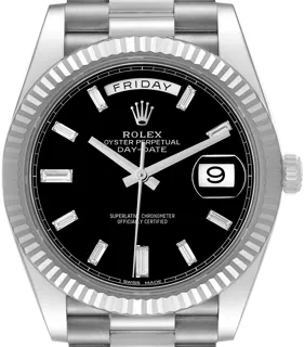 Rolex President 228239 White gold Black