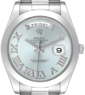 Rolex President 218206 Platinum Ice blue