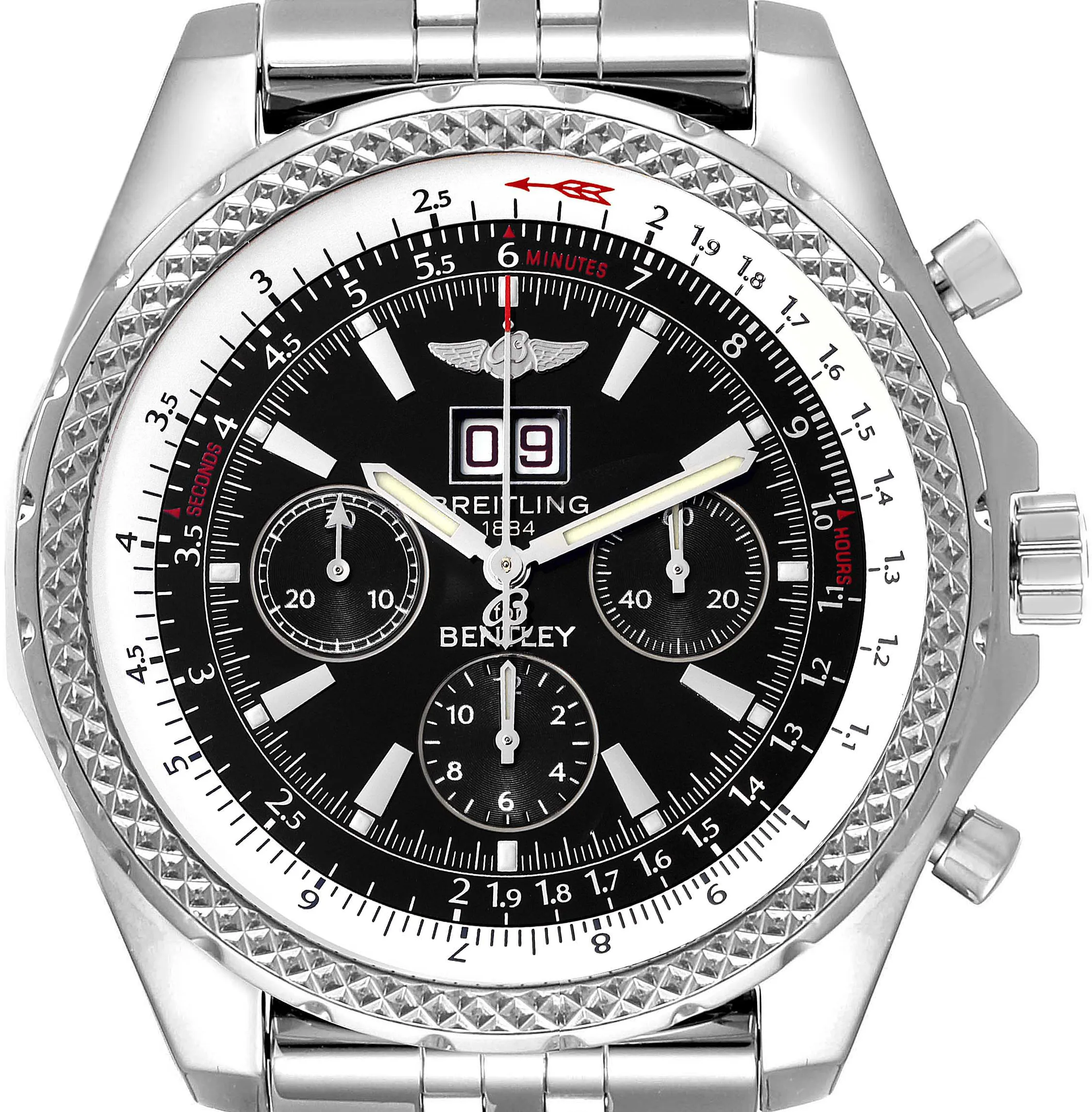 Breitling Bentley A44362 48.7mm Stainless steel Black