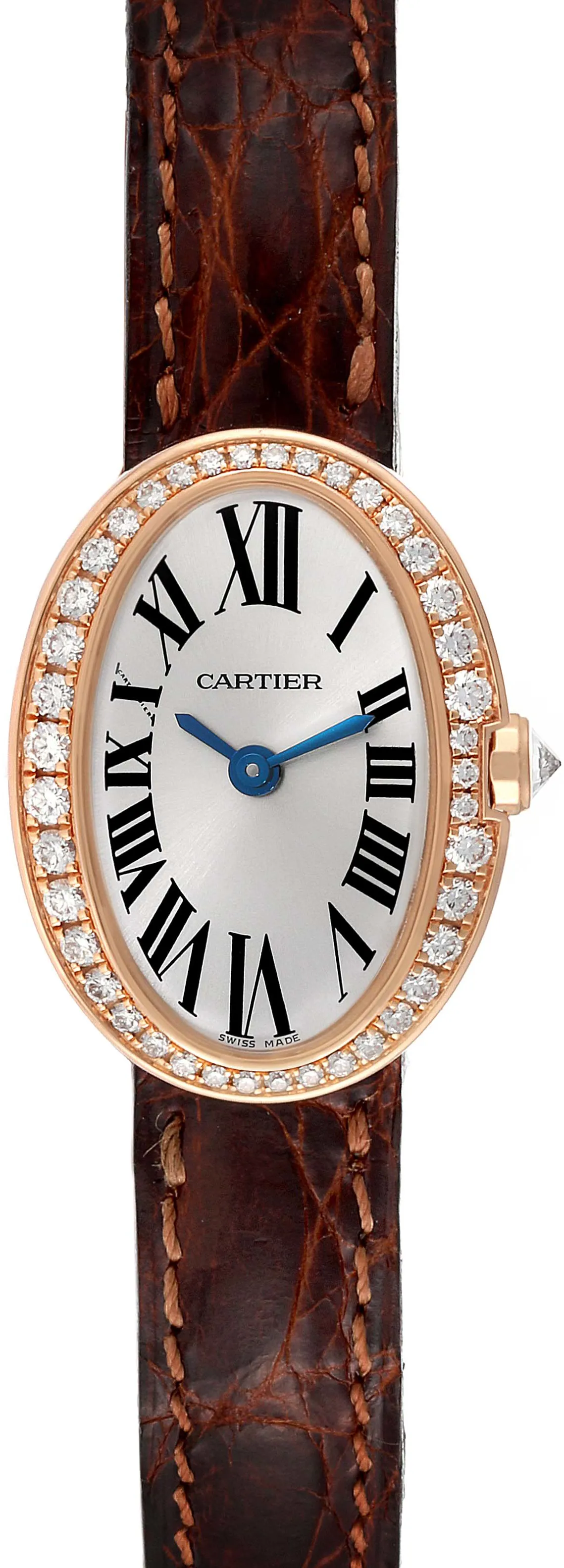 Cartier Baignoire wb520028 25mm Rose gold Silver