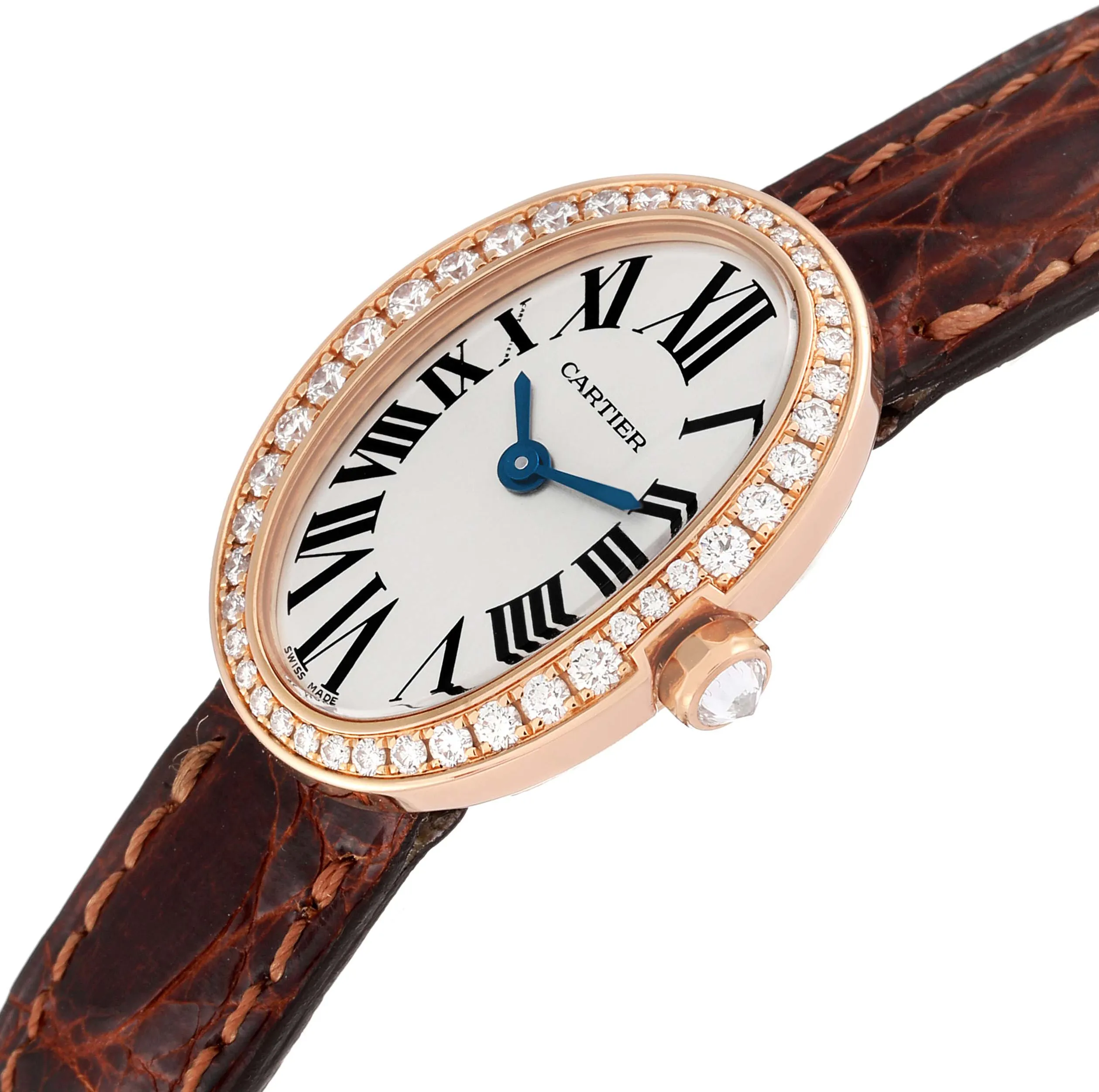 Cartier Baignoire wb520028 25mm Rose gold Silver 4