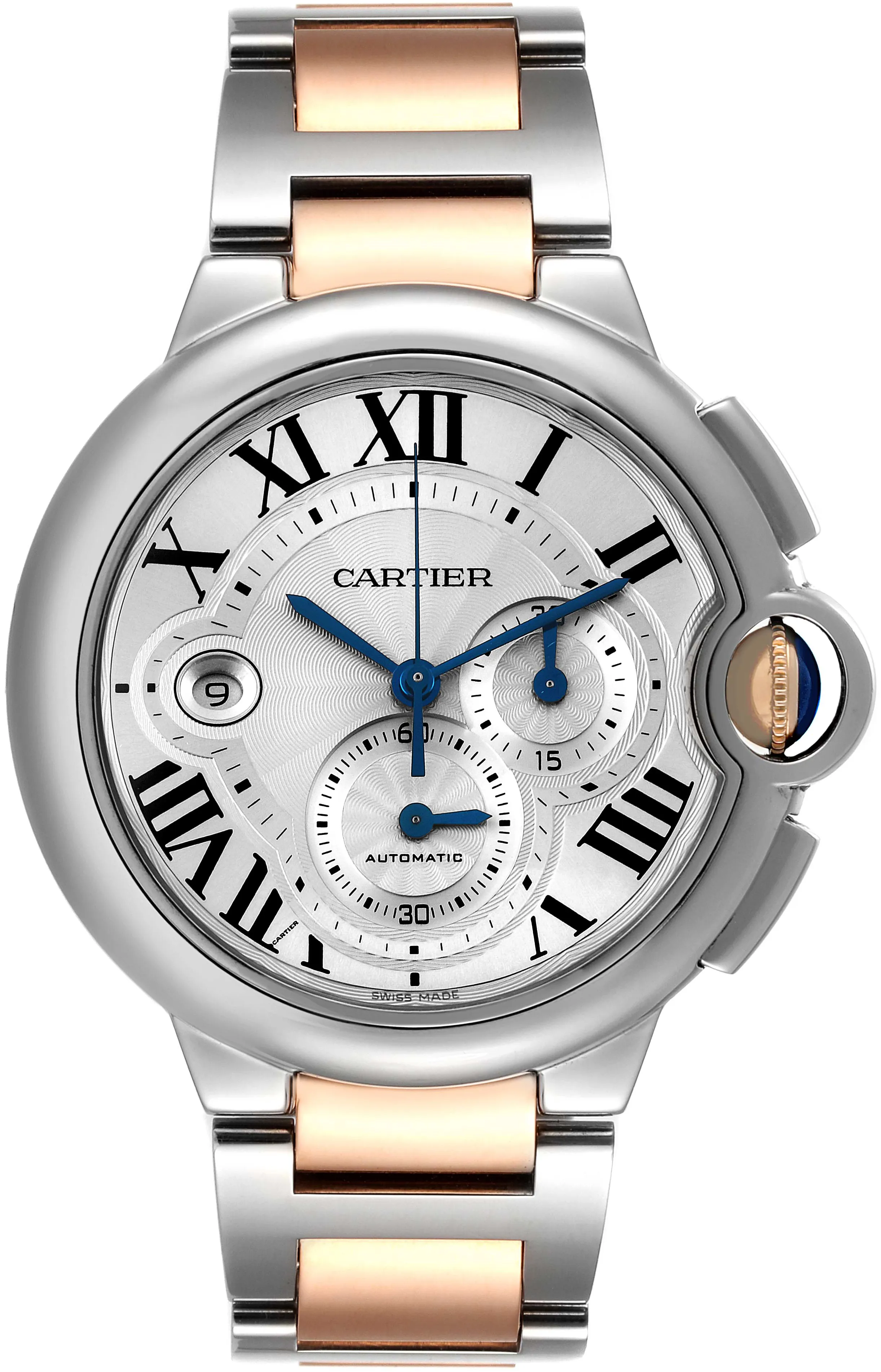 Cartier Ballon Bleu w6920063 44mm Stainless steel Silver Guilloche 1