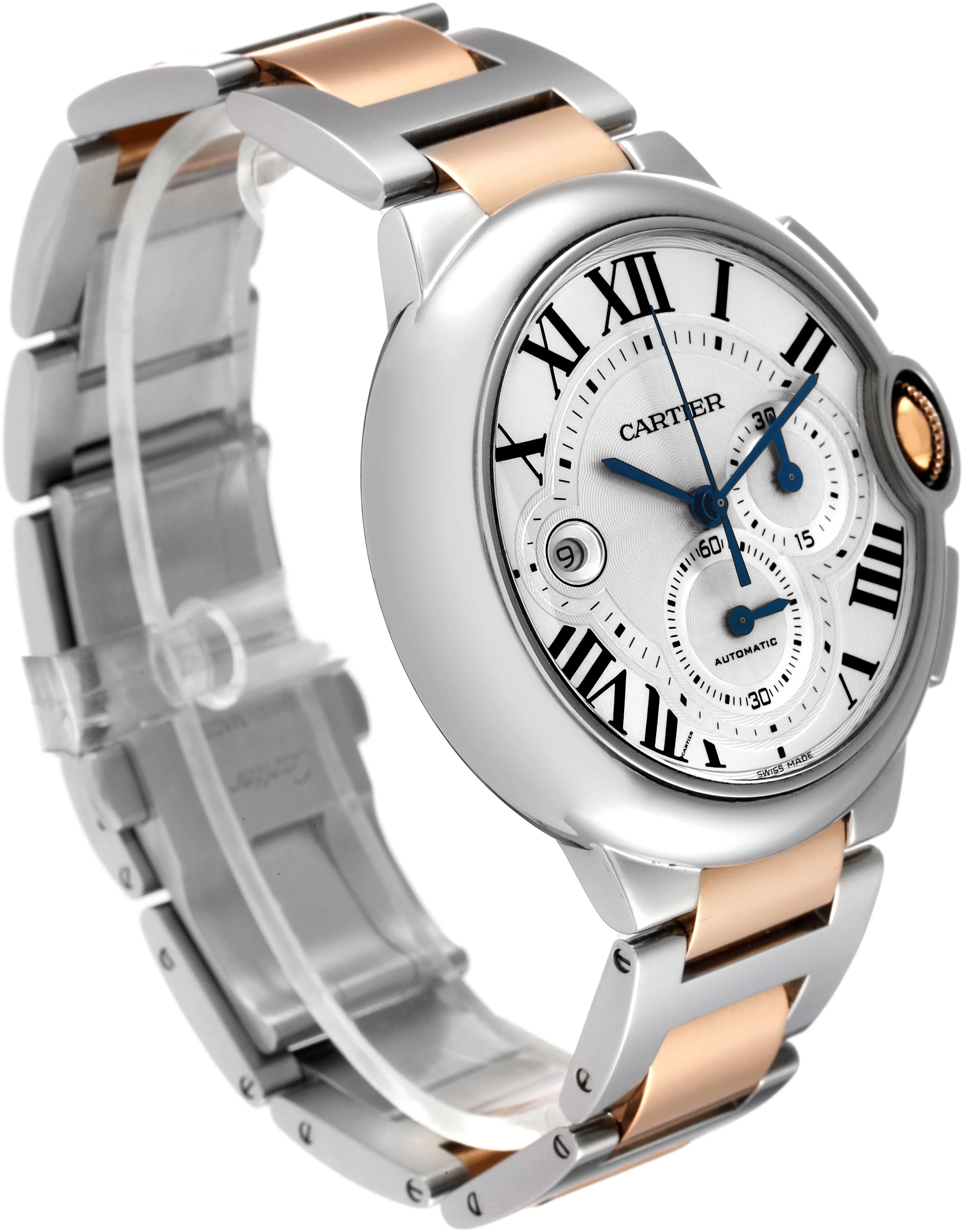 Cartier Ballon Bleu w6920063 44mm Stainless steel Silver Guilloche 2