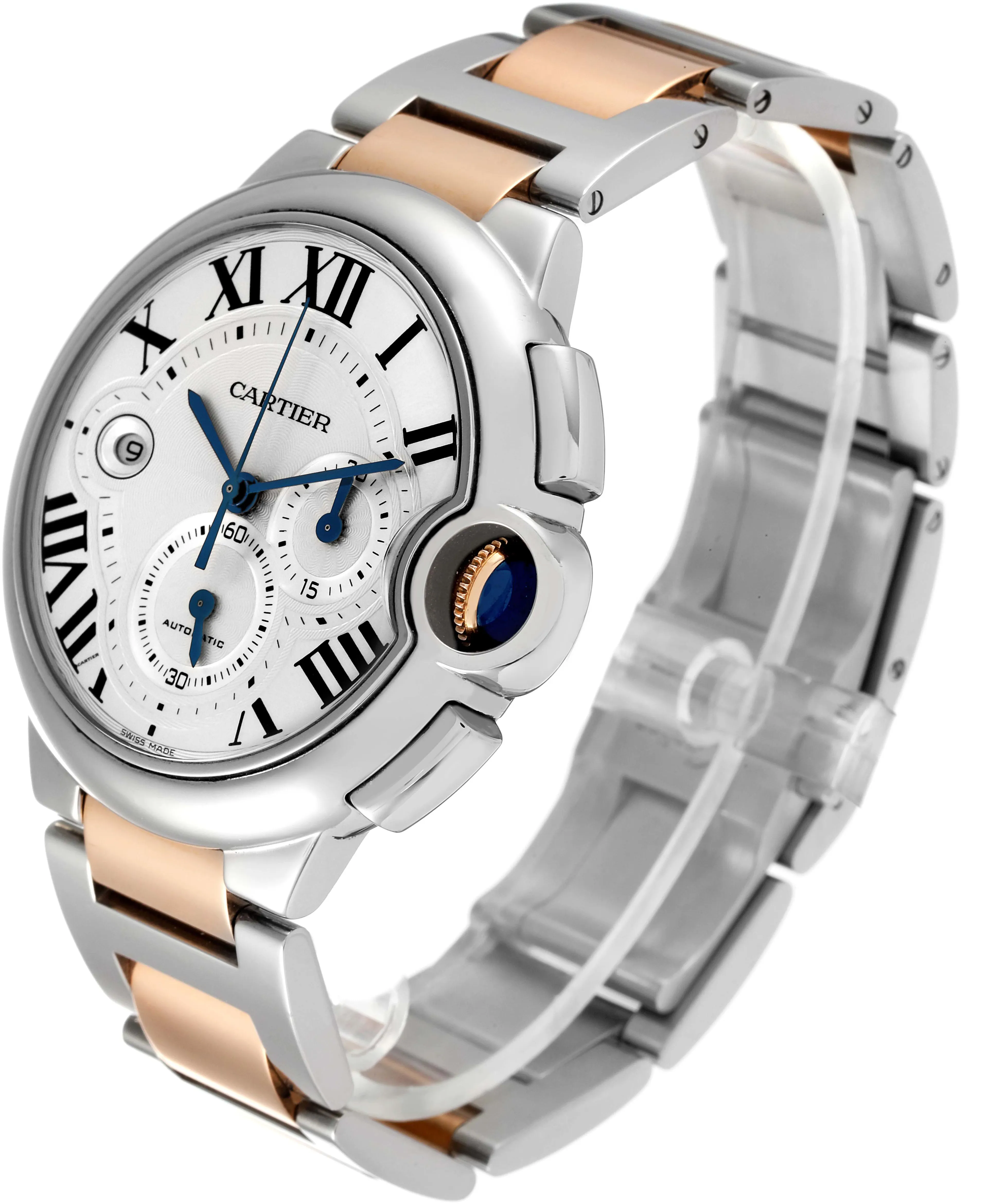 Cartier Ballon Bleu w6920063 44mm Stainless steel Silver Guilloche 3