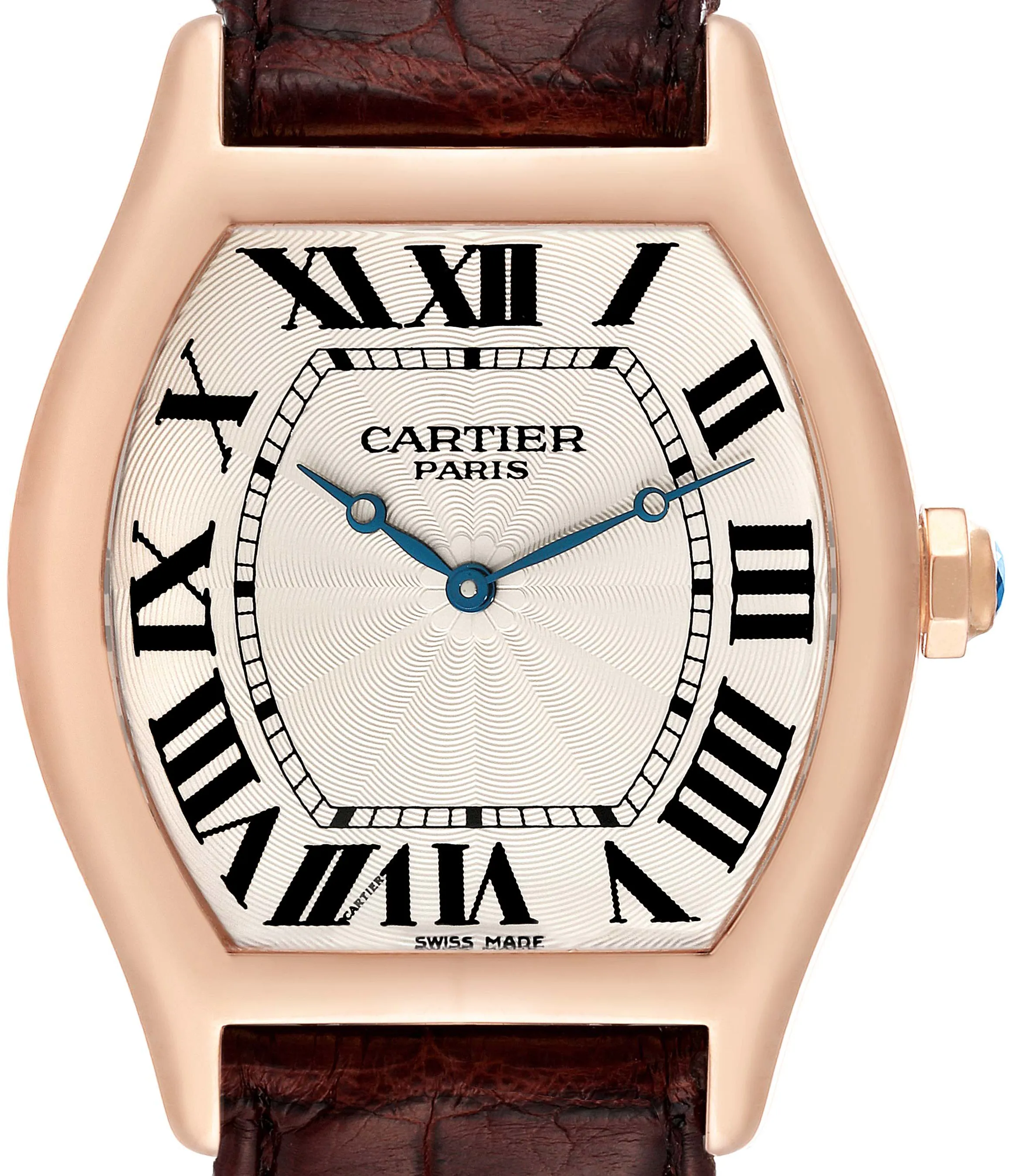 Cartier Tortue W1546051 48mm Rose gold Silver