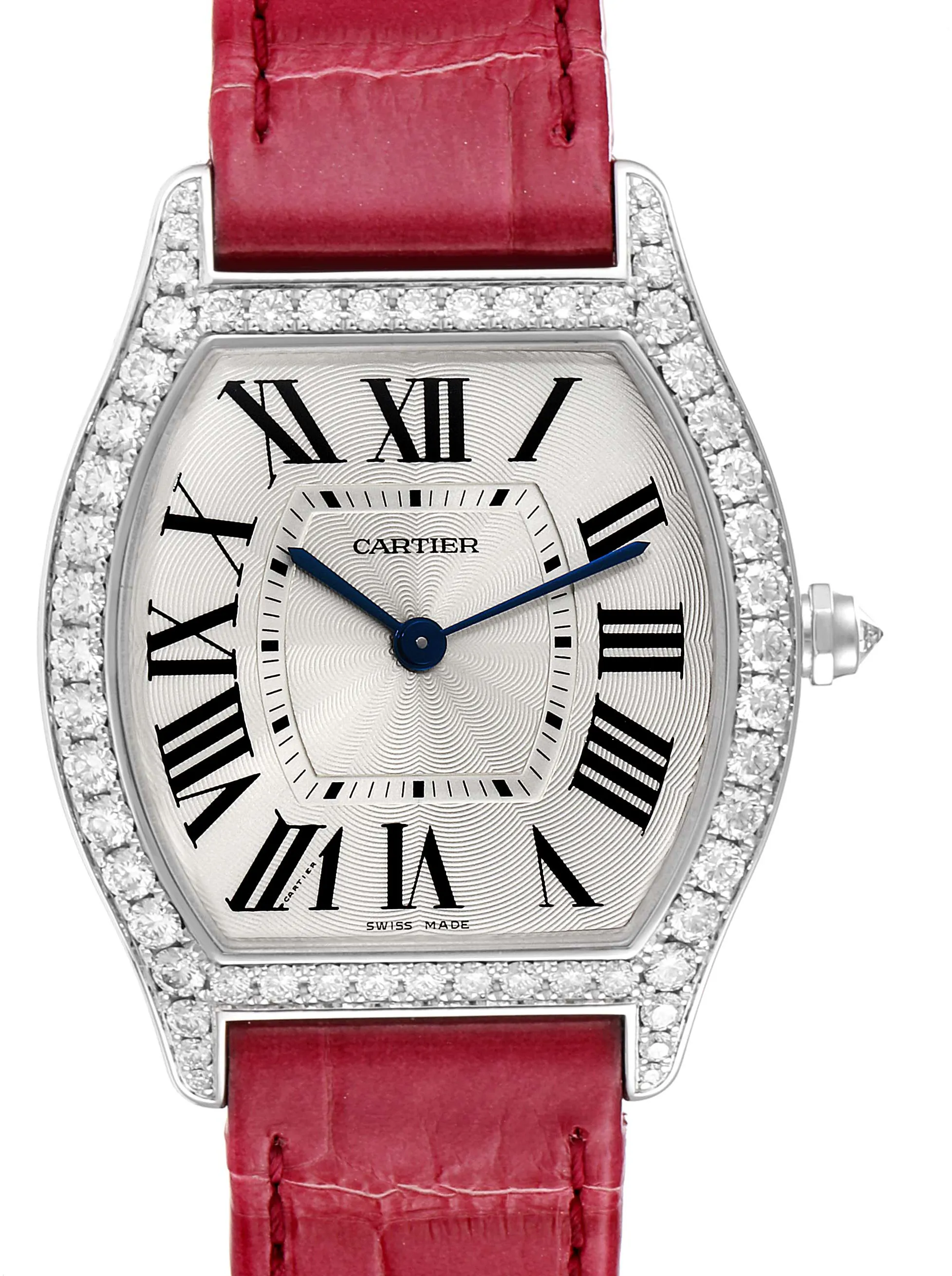 Cartier Tortue WA501009 31mm White gold Silver sunray silver