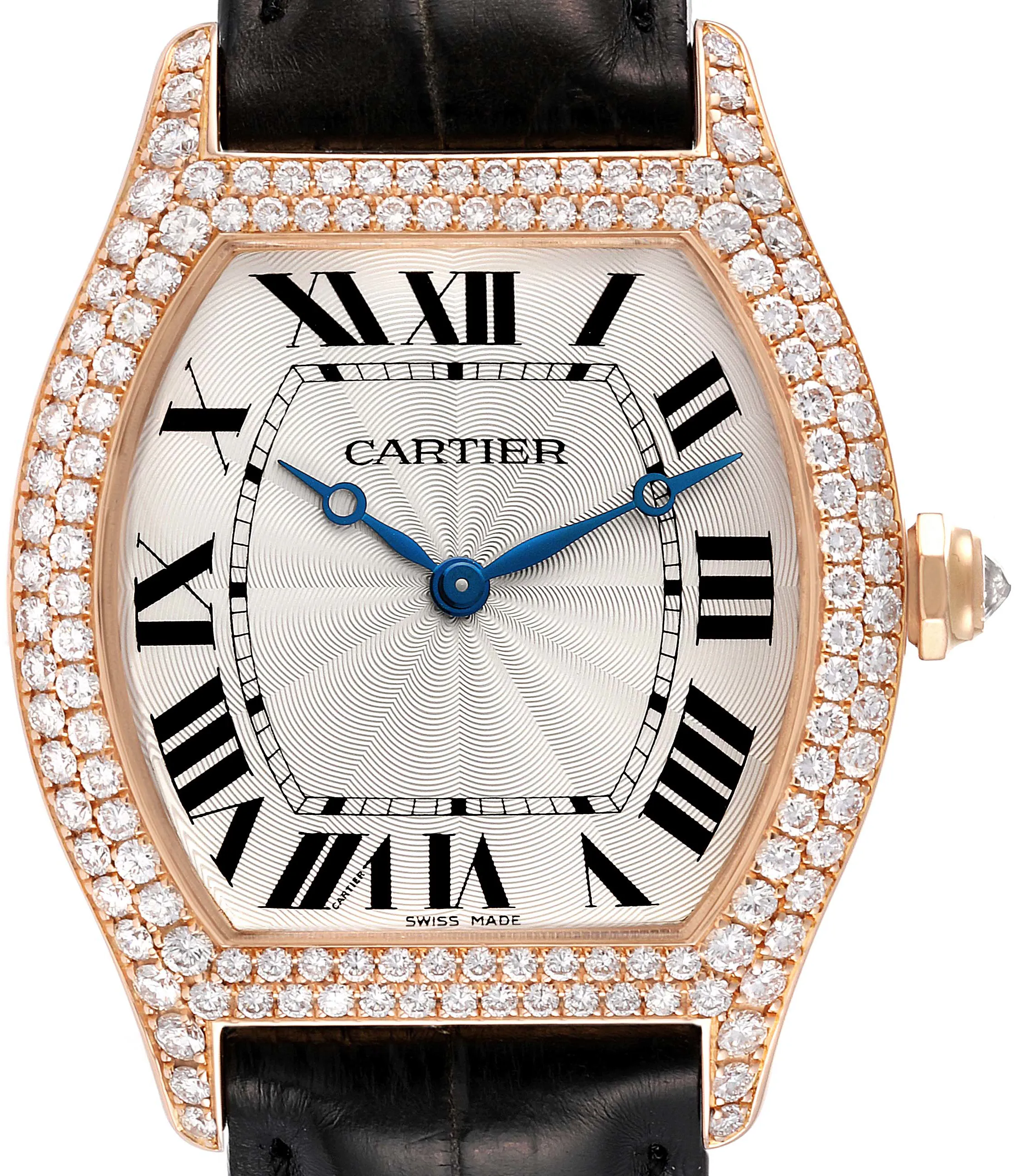 Cartier Tortue WA503751 34mm Rose gold Silver Guilloche