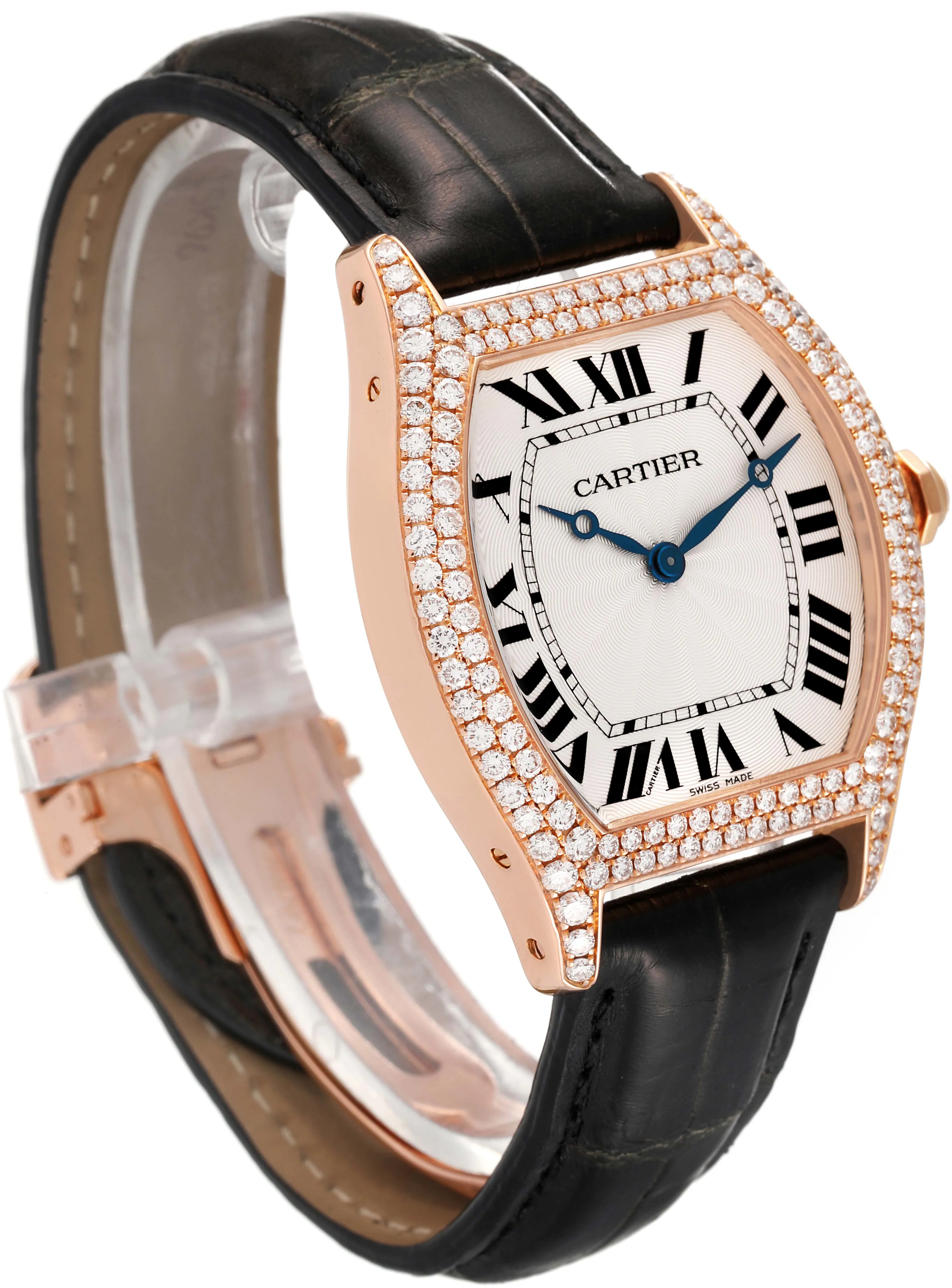 Cartier Tortue WA503751 34mm Rose gold Silver Guilloche 2