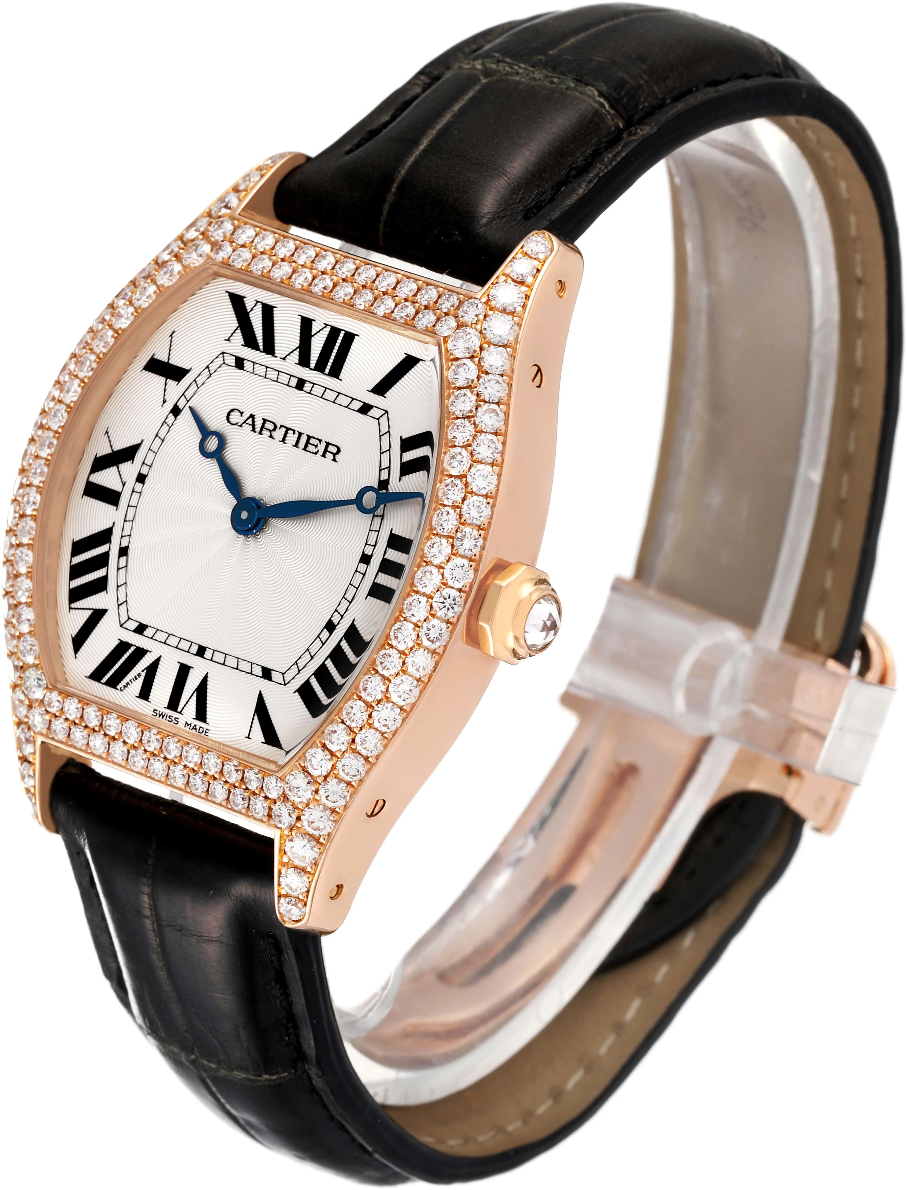 Cartier Tortue WA503751 34mm Rose gold Silver Guilloche 3