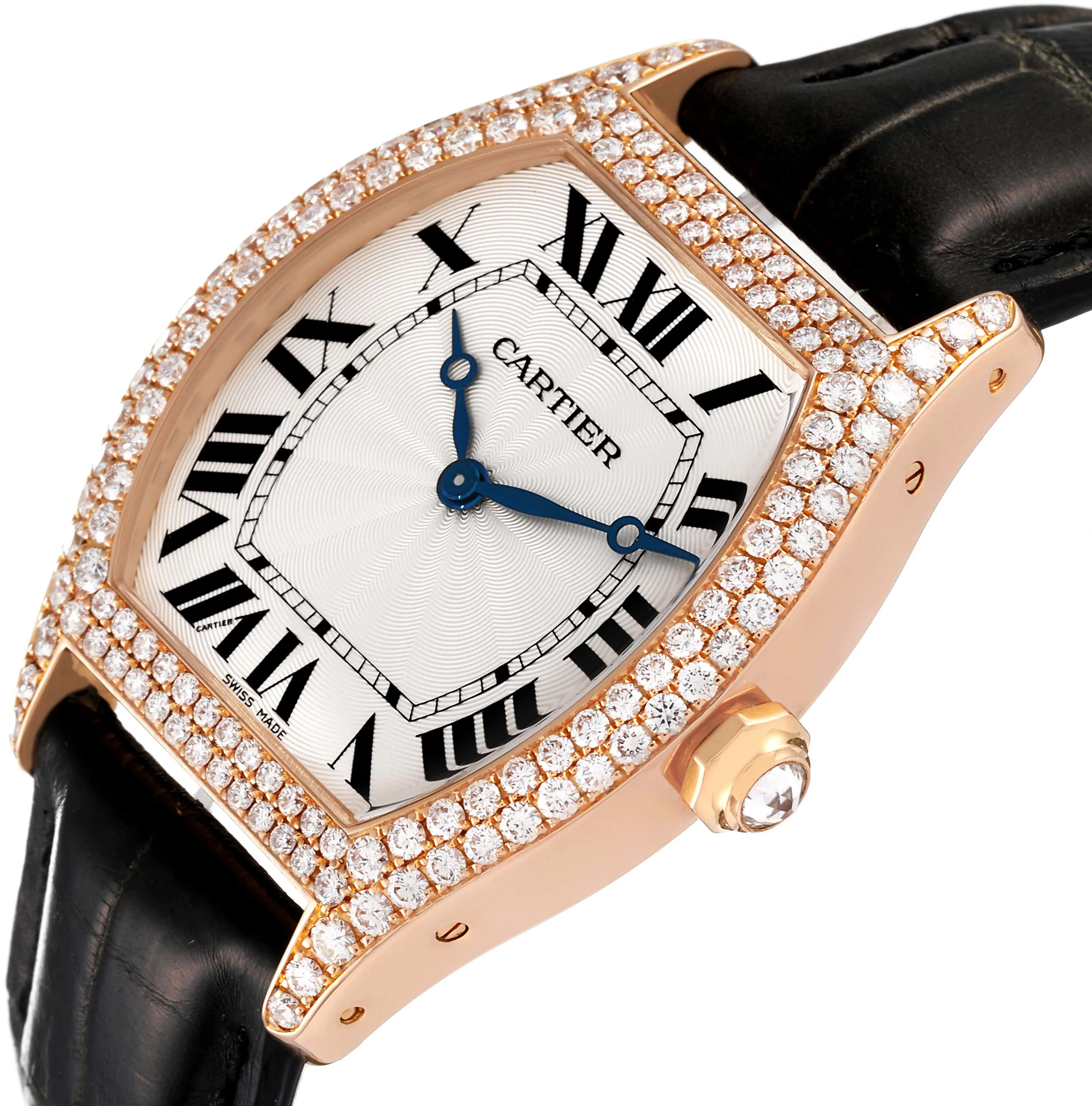 Cartier Tortue WA503751 34mm Rose gold Silver Guilloche 4