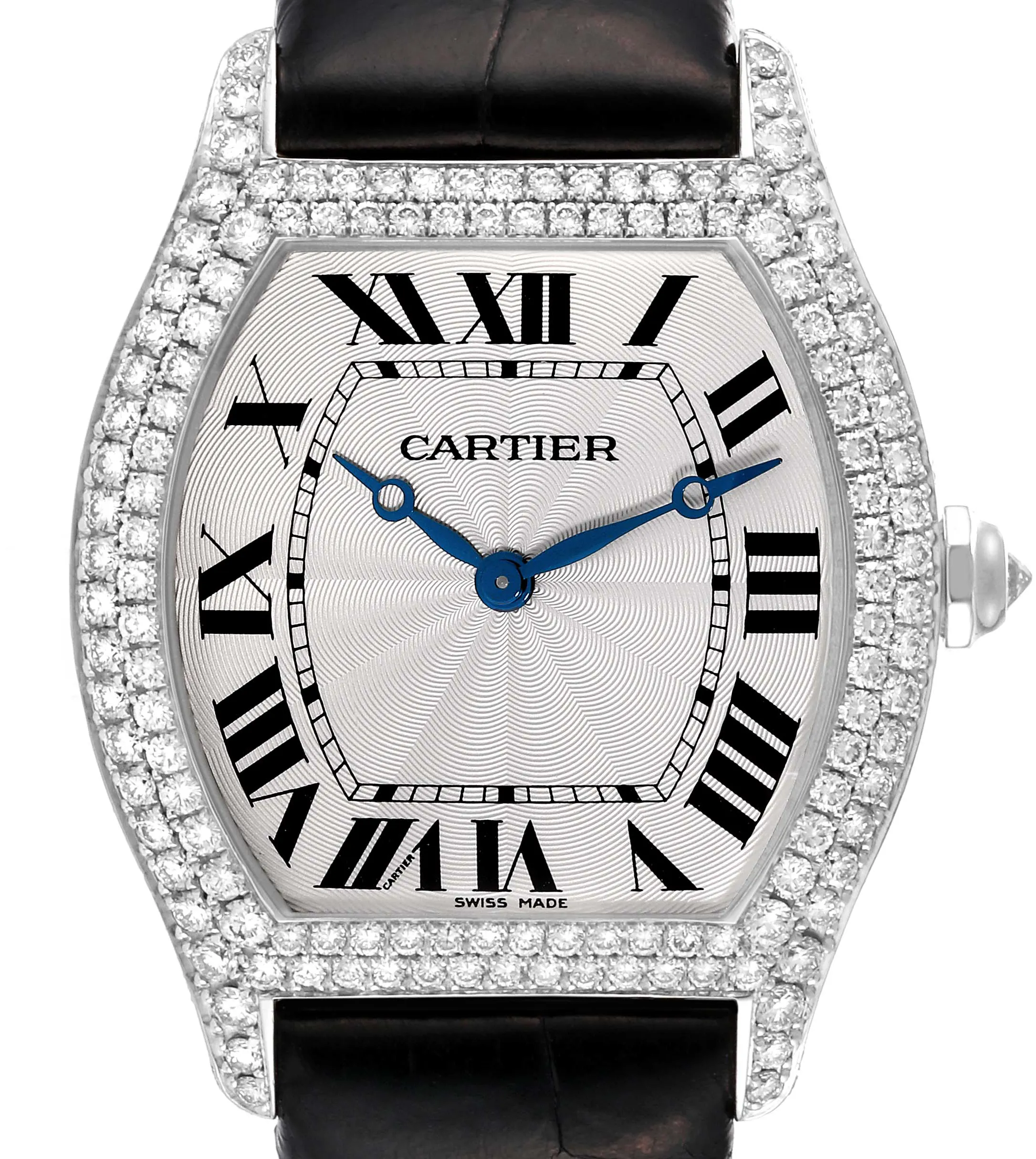 Cartier Tortue WA504351 33mm White gold Silver Guilloche