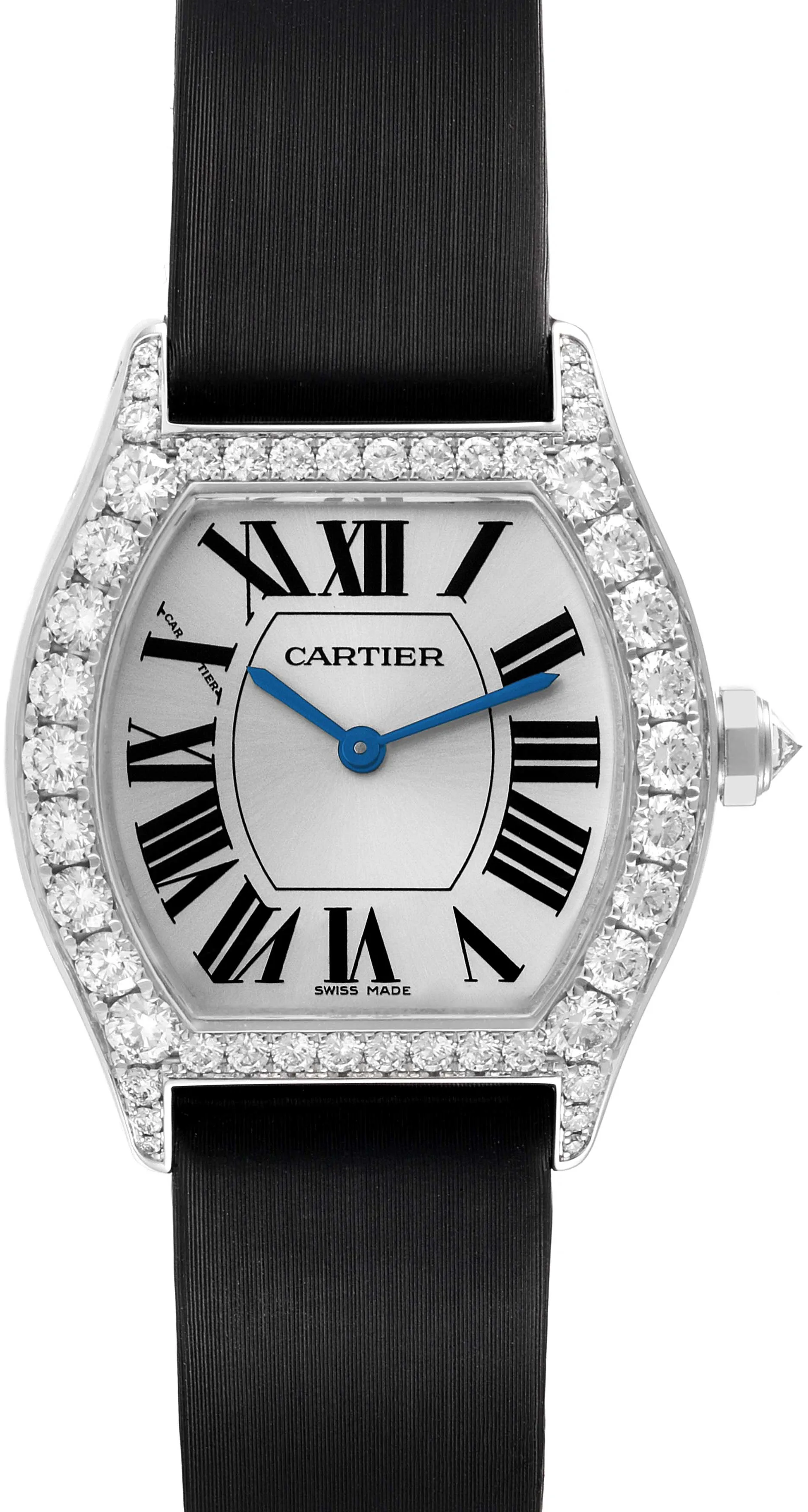 Cartier Tortue WA507231 34mm White gold Silver sunray silver