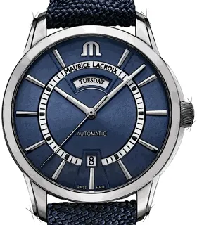 Maurice Lacroix Pontos Day Date PT6358-SS004-431-4 Stainless steel Dark Blue