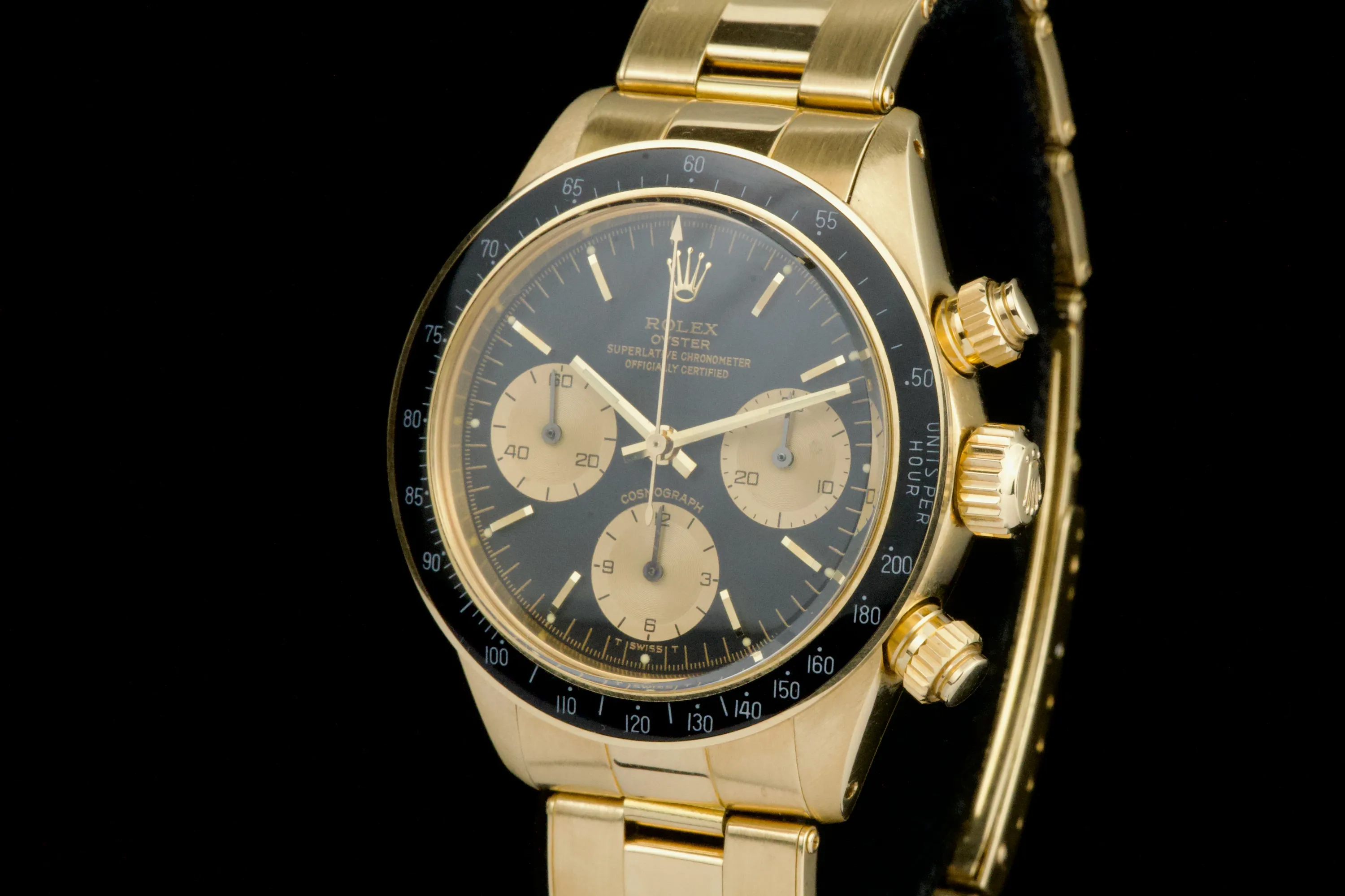 Rolex Daytona 6263/8 37mm Yellow gold Black