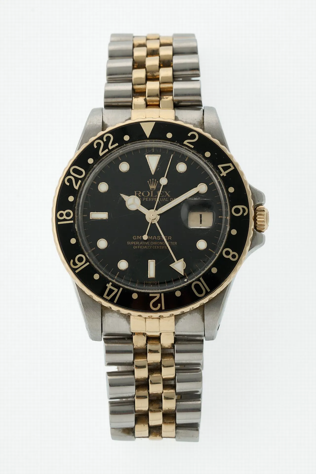 Rolex GMT-Master 16753 40mm Yellow gold and Stainless steel Black