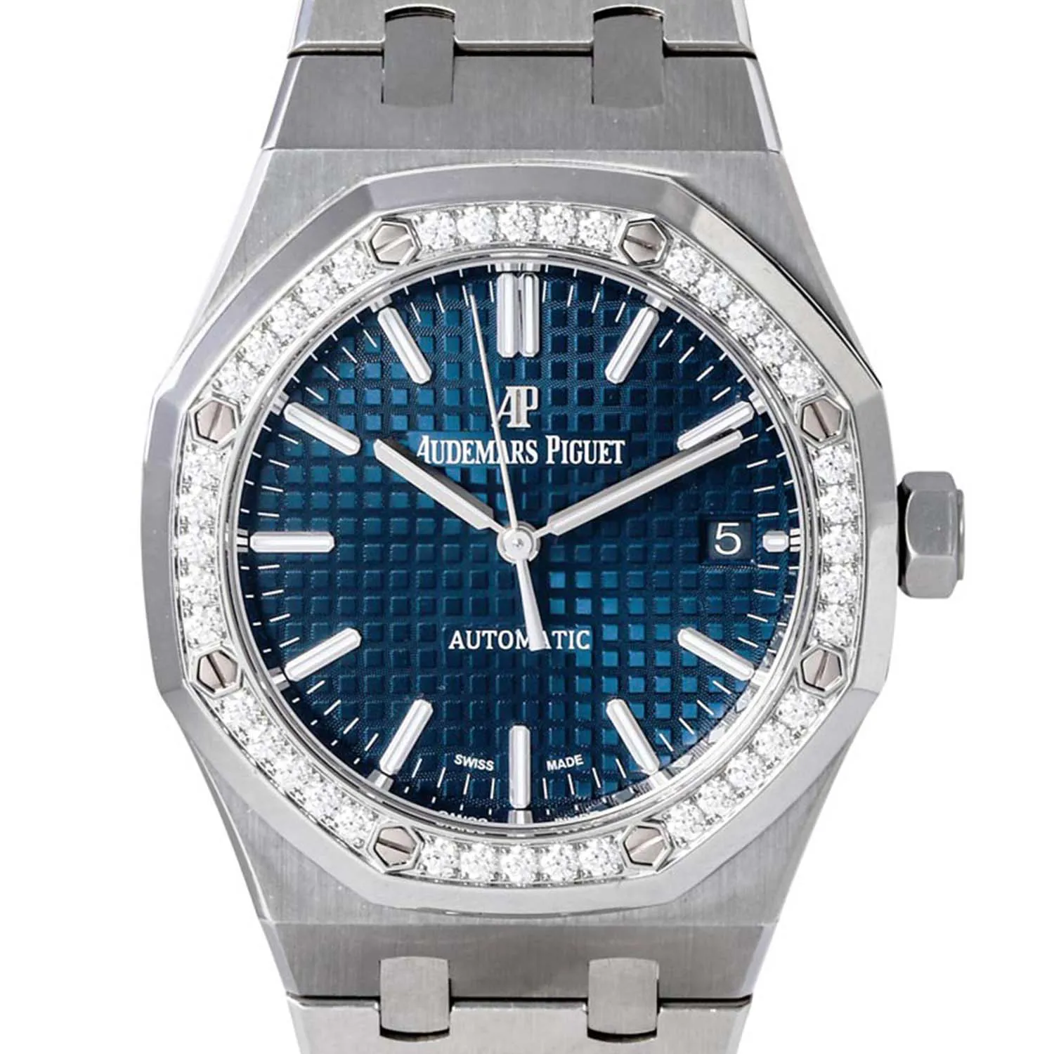 Audemars Piguet Royal Oak 15451ST.ZZ.1256ST.03 37mm Stainless steel and Diamond Blue